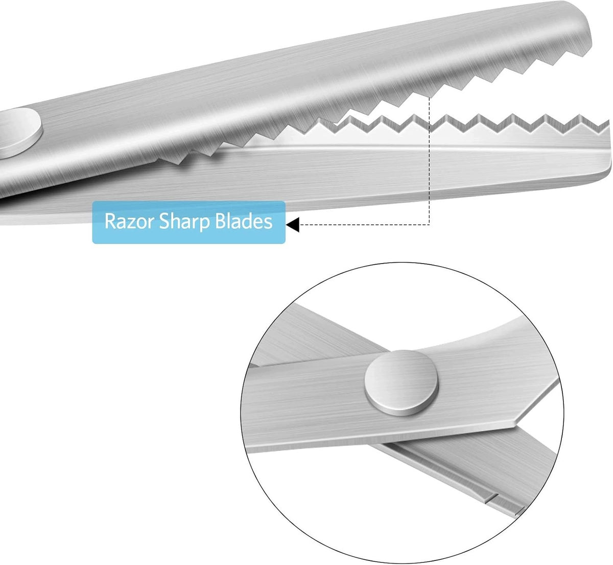 PINKING FABRIC CUTTERS WITH ZIGZAG STAINLESS STEEL BLADES 10 CM Brand KO
