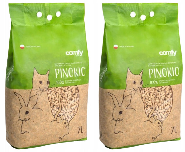 PINOCCHIO UNIVERSAL LITTER WOODEN PELLETS FOR CAT 2x7l