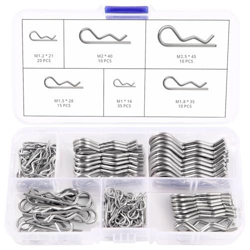 PINS CLIPS R STAINLESS STEEL 100 PCS 6 SIZES STEEL SET Brand no brand