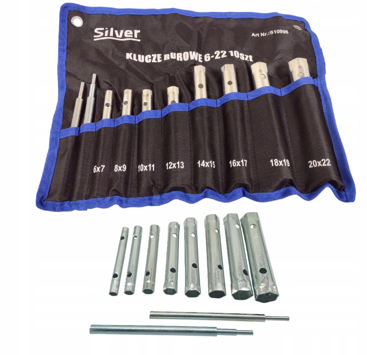 PIPE WRENCH SET DOUBLE SIDED PIPE WRENCHES 6-22mm 6-ANGLE 10el + CASE