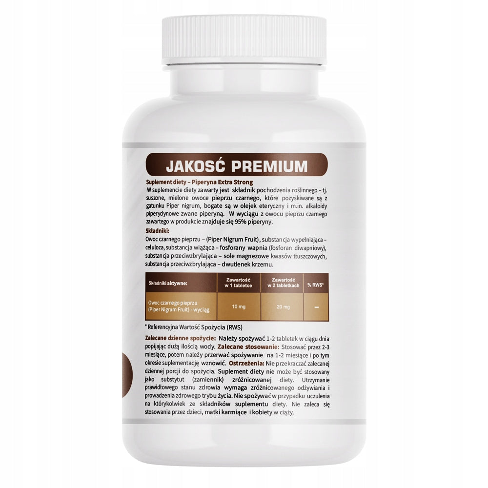PIPERINE EXTRA STRONG BioPerine FAST slimming Manufacturer code Piperyna Extra Strong