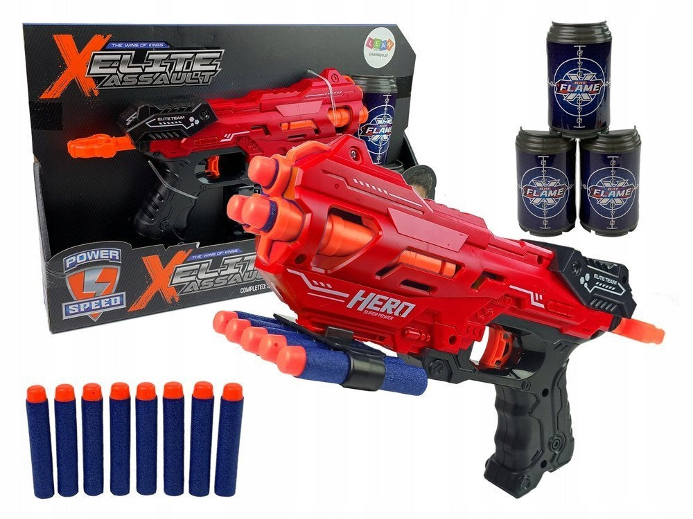 Wildpistole mit Schaumstoffgeschossen und Zubehör, JLX7219, rot 
