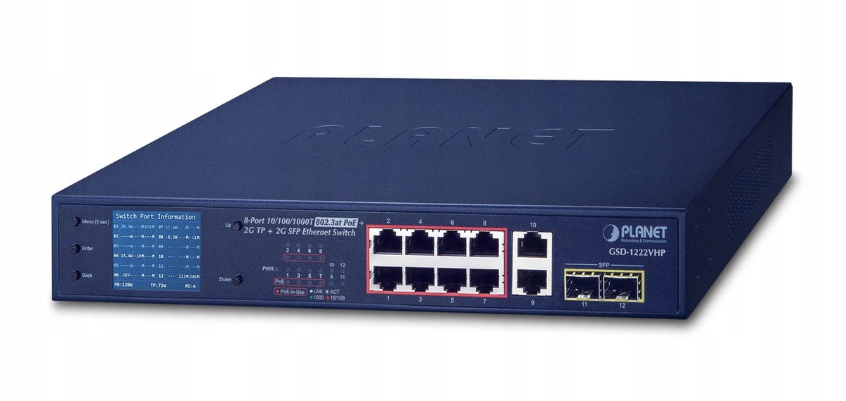 PLANET GSD-1222VHP Network Switch Unmanaged Gigabit Etherne...