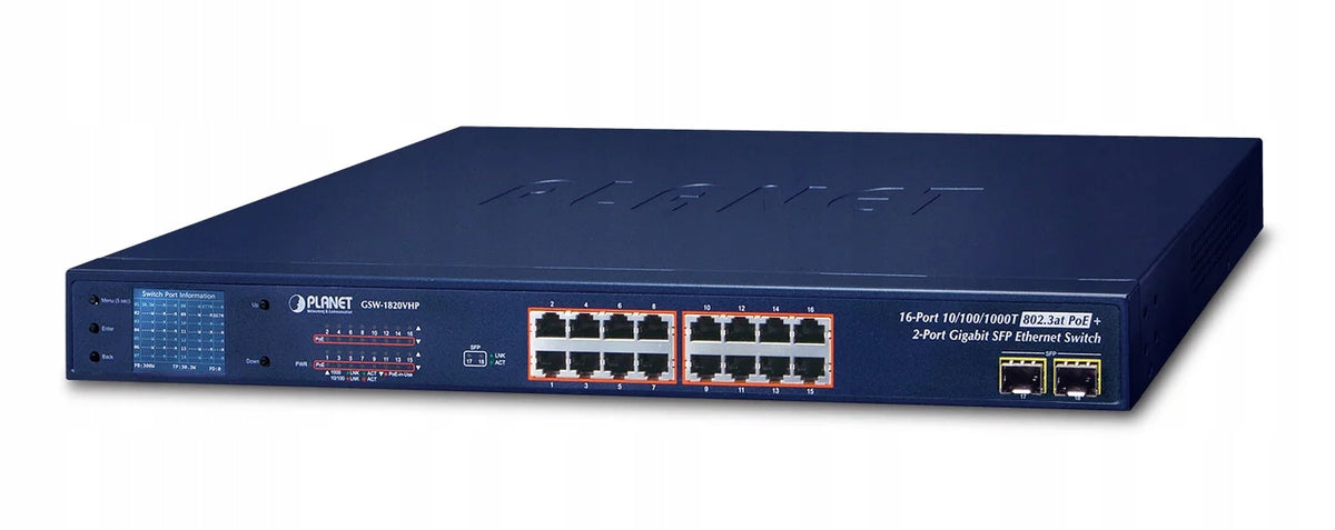 PLANET GSW-1820VHP Network Switch Unmanaged Gigabit Etherne...