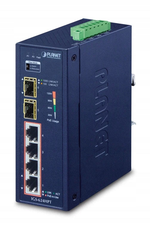 PLANET IGS-624HPT Network Switch Unmanaged Gigabit Ethernet Switch...
