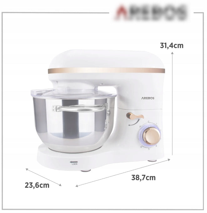 PLANETARY FOOD PROCESSOR 1500W 6L DOUGH MIXER STRONG Brand Arebos