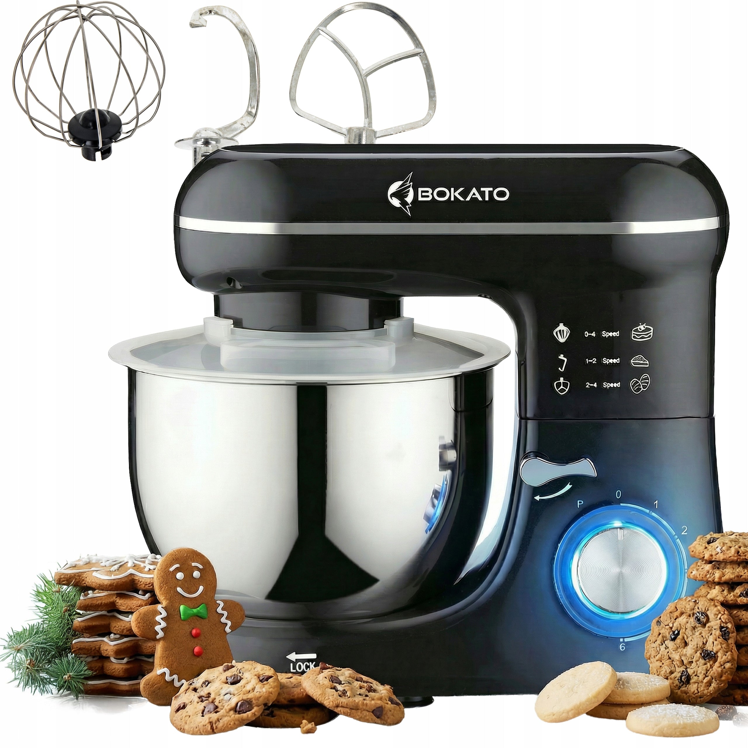 PLANETARY FOOD PROCESSOR 2000W LED MULTIFUNCTIONAL BOWL 4,5L BOKATO KEL080