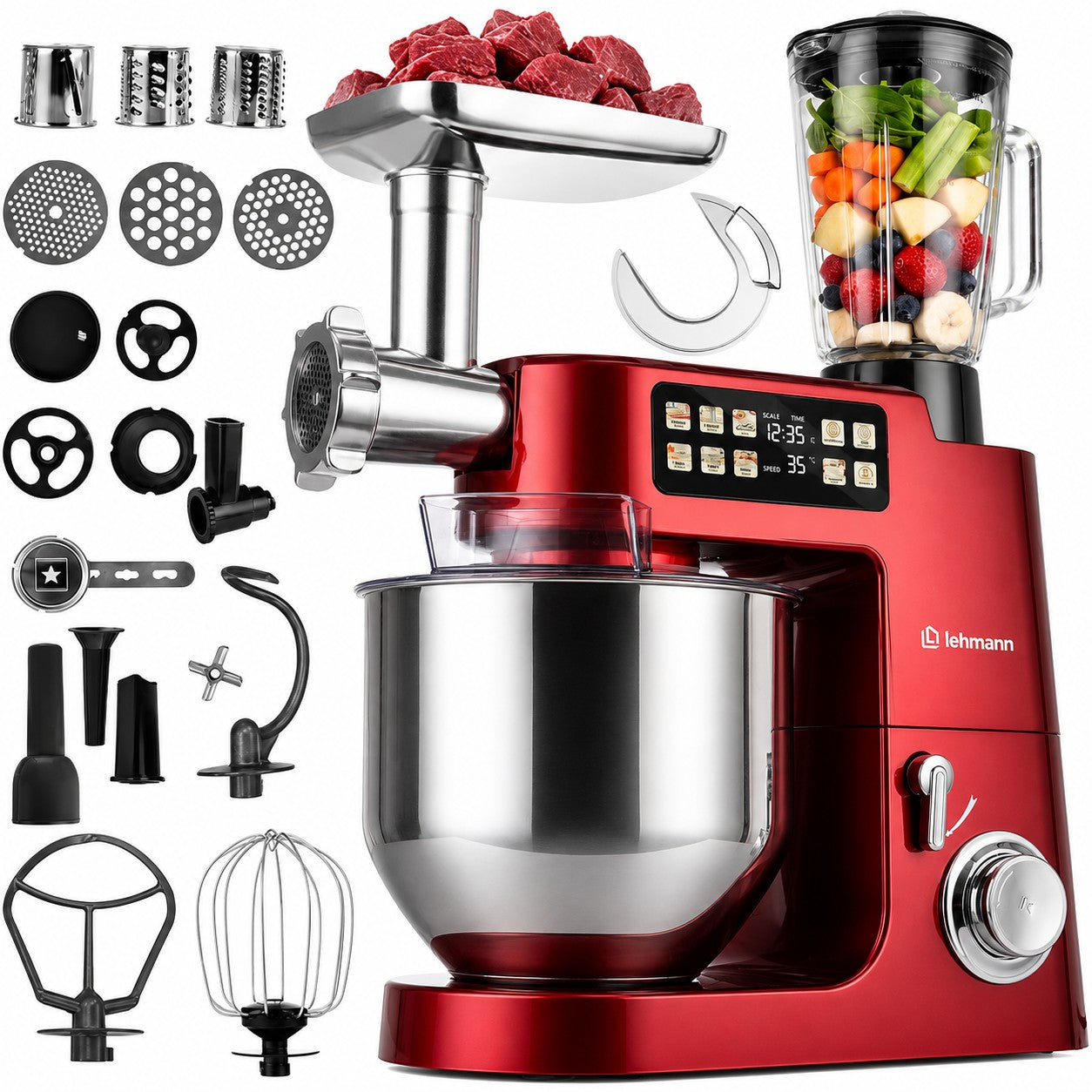 PLANETARY FOOD PROCESSOR 4000 2100W MIXER BOWL 8L WEIGHT MEAT GRINDER