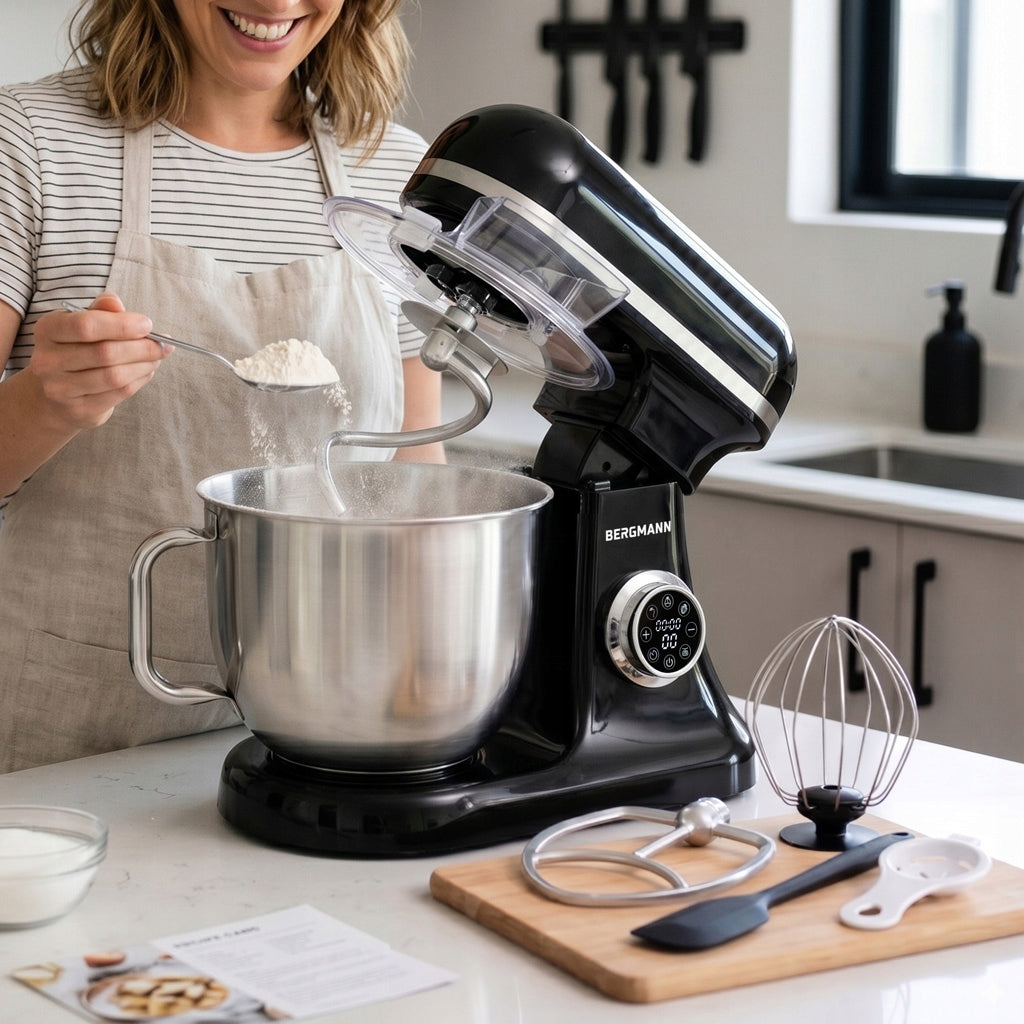 PLANETARY FOOD PROCESSOR BERGMANN 3500W Mixer with Scale 6L 3 Stirrers Manufacturer code MTP008174