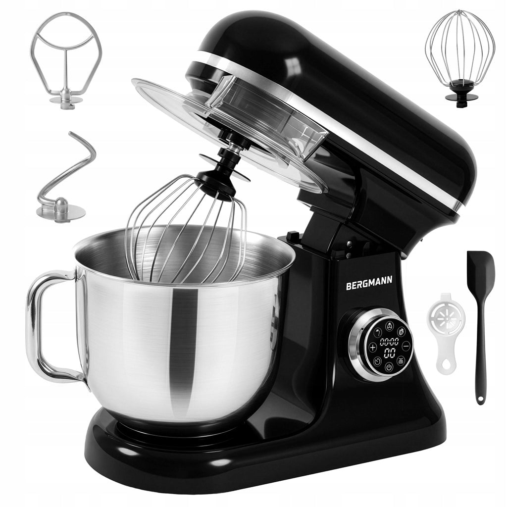 PLANETARY FOOD PROCESSOR BERGMANN 3500W Mixer with Scale 6L 3 Stirrers