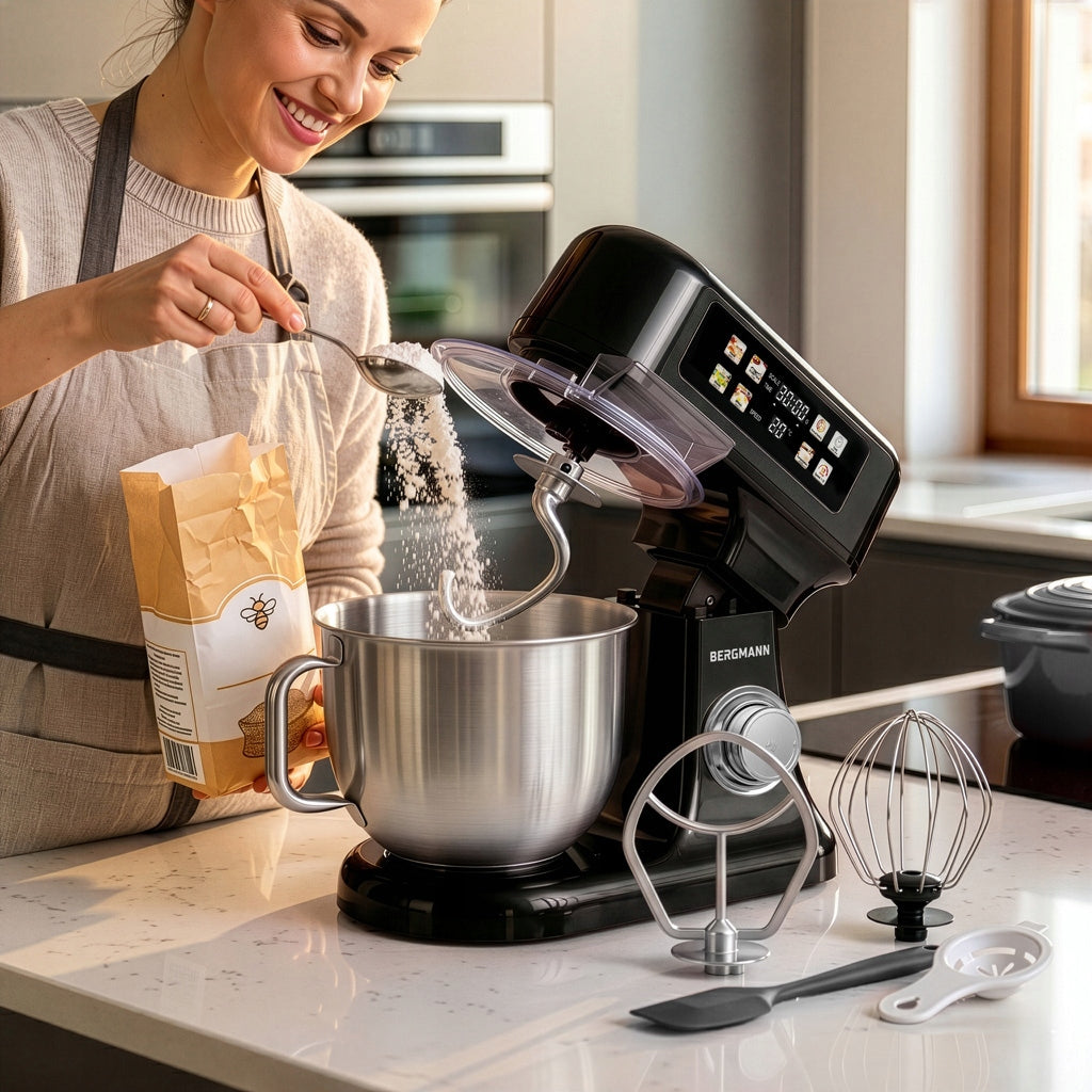 PLANETARY FOOD PROCESSOR BERGMANN 3500W Mixer with Weight Heated Bowl 6L Manufacturer code MTP008172