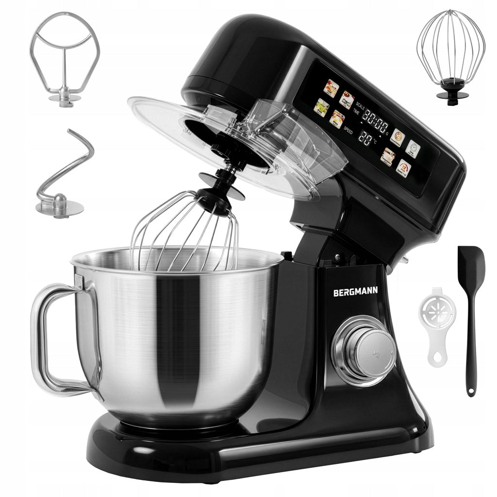 PLANETARY FOOD PROCESSOR BERGMANN 3500W Mixer with Weight Heated Bowl 6L