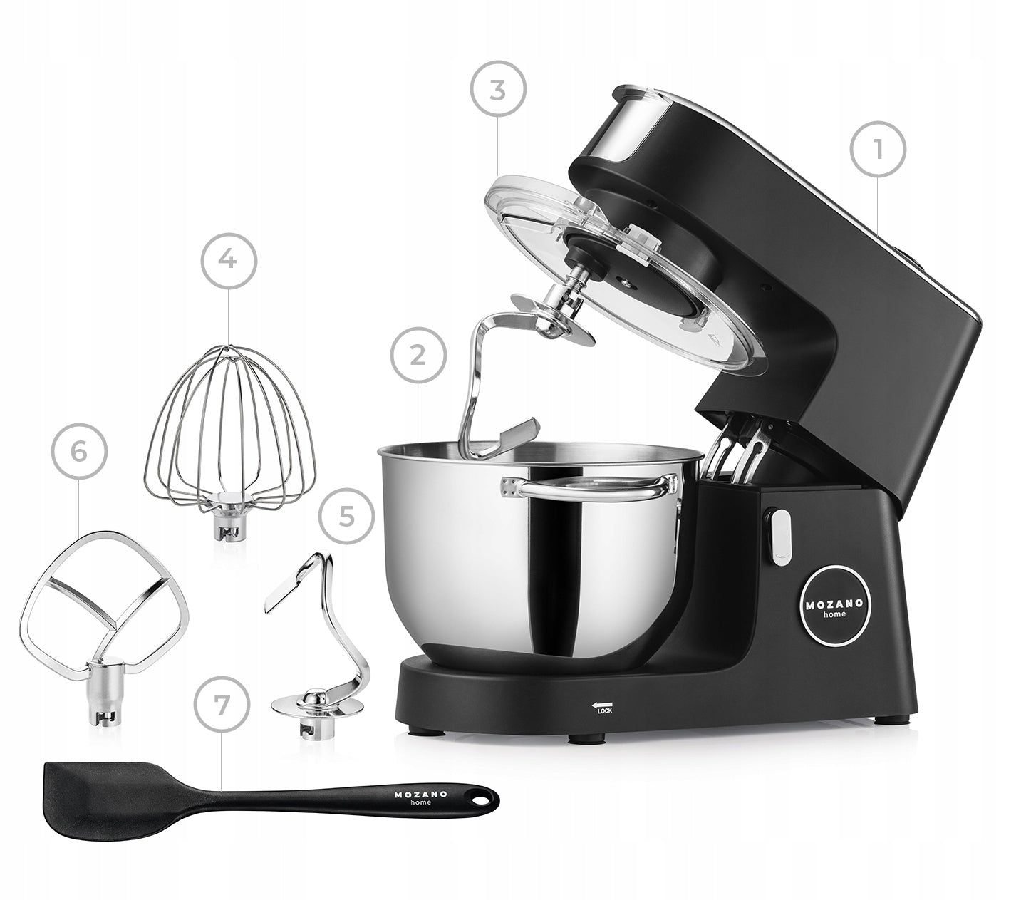 PLANETARY FOOD PROCESSOR MIXER HEATED BOWL 6,2L STRONG +FREEBIE Manufacturer code AGD/ROB/05#CZARNY