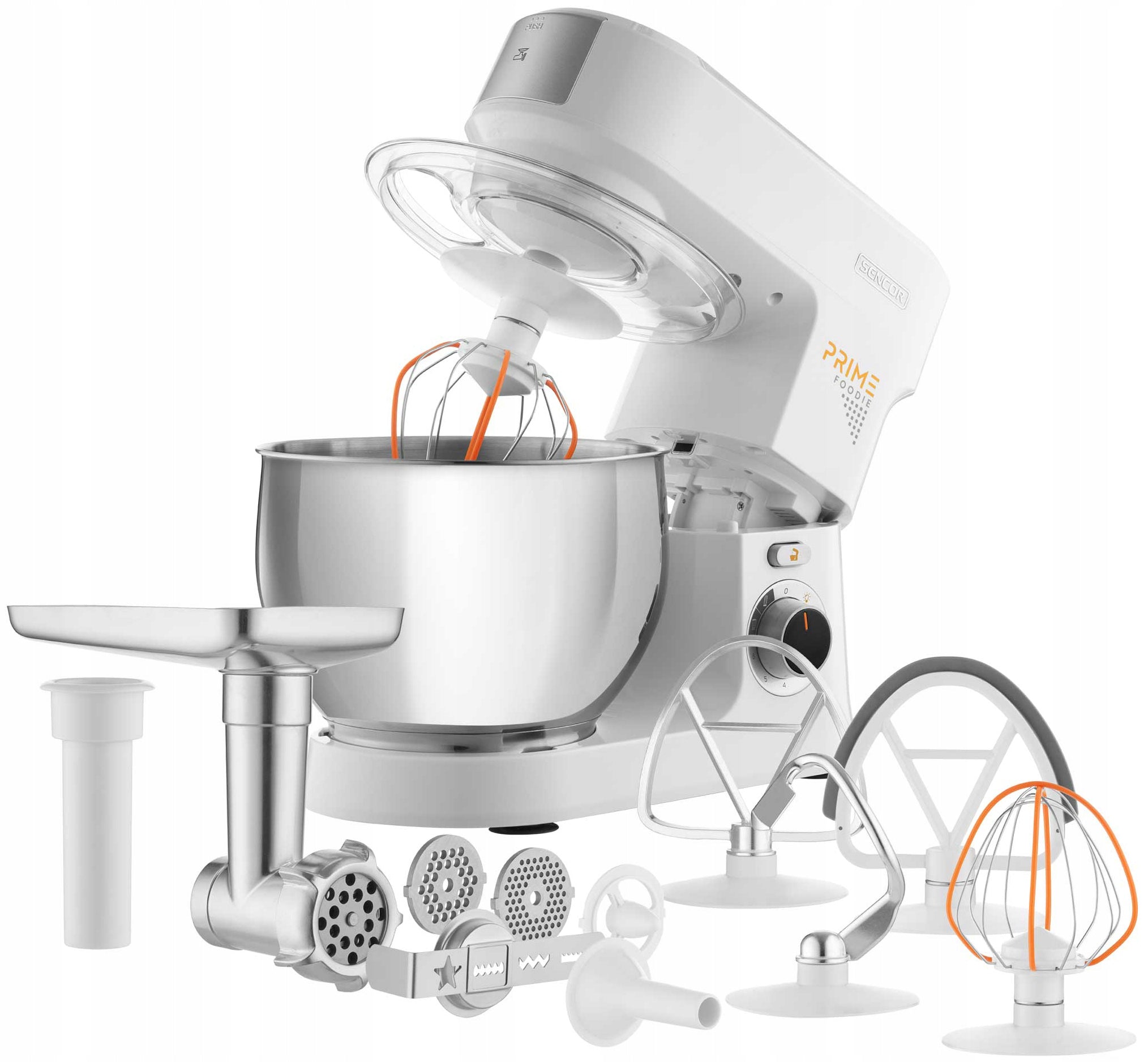 PLANETARY FOOD PROCESSOR SENCOR 1000 W WITH MEAT GRINDER WITH 4 ATTACHMENTS