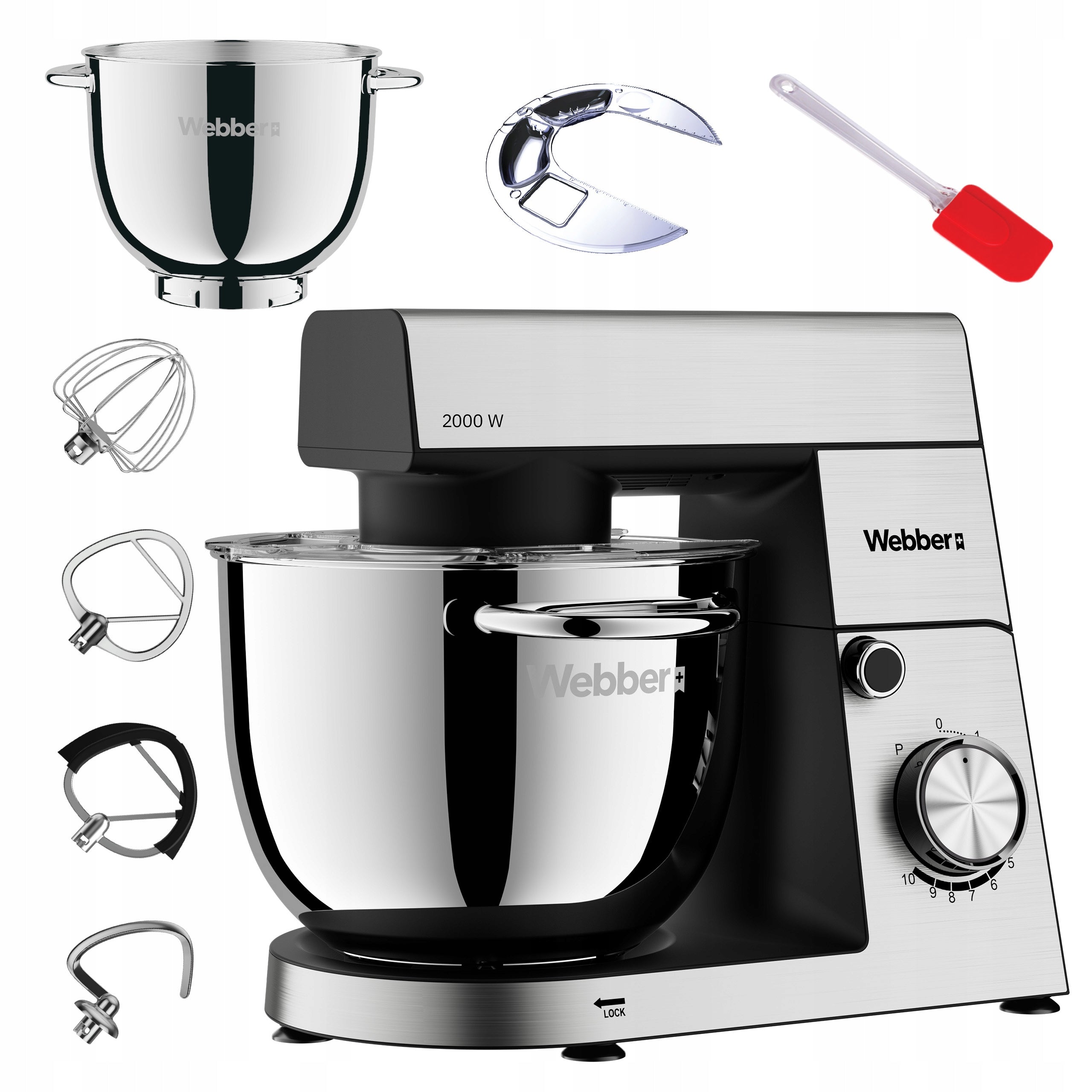 PLANETARY FOOD PROCESSOR WEBBER SM16 MIXER 2000W BOWL 5,2L MULTIFUNCTIONAL