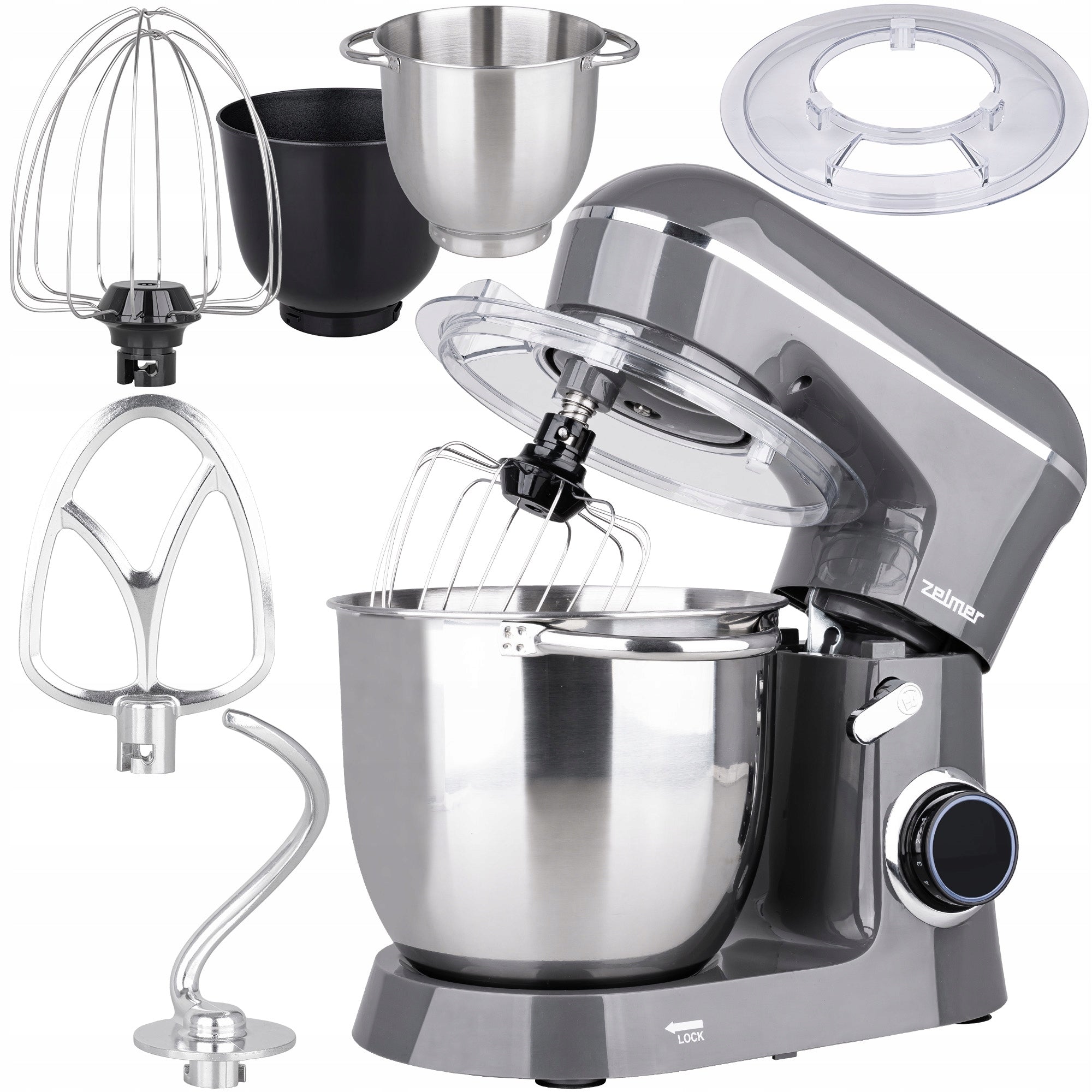 PLANETARY FOOD PROCESSOR ZELMER MULTIFUNCTION MIXER 3 MIXERS 5L 1300W