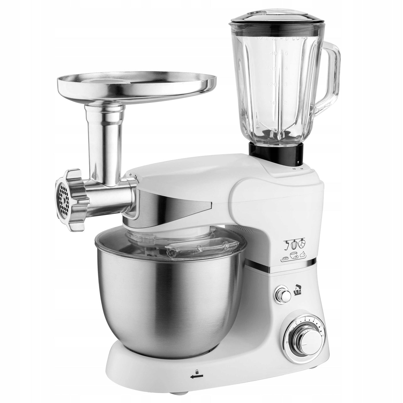 PLANETARY ROBOT Blender Meat Machine Mixer 3in1 Large Bowl 5L White Packaging status original