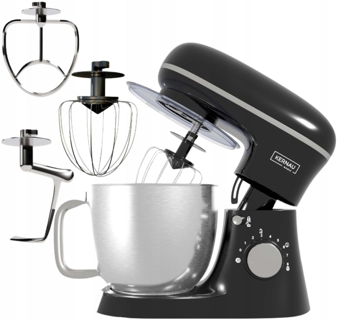 PLANETARY ROBOT KERNAU KITCHEN 1500W MIXER WITH BOWL MULTIFUNCTIONAL BLACK