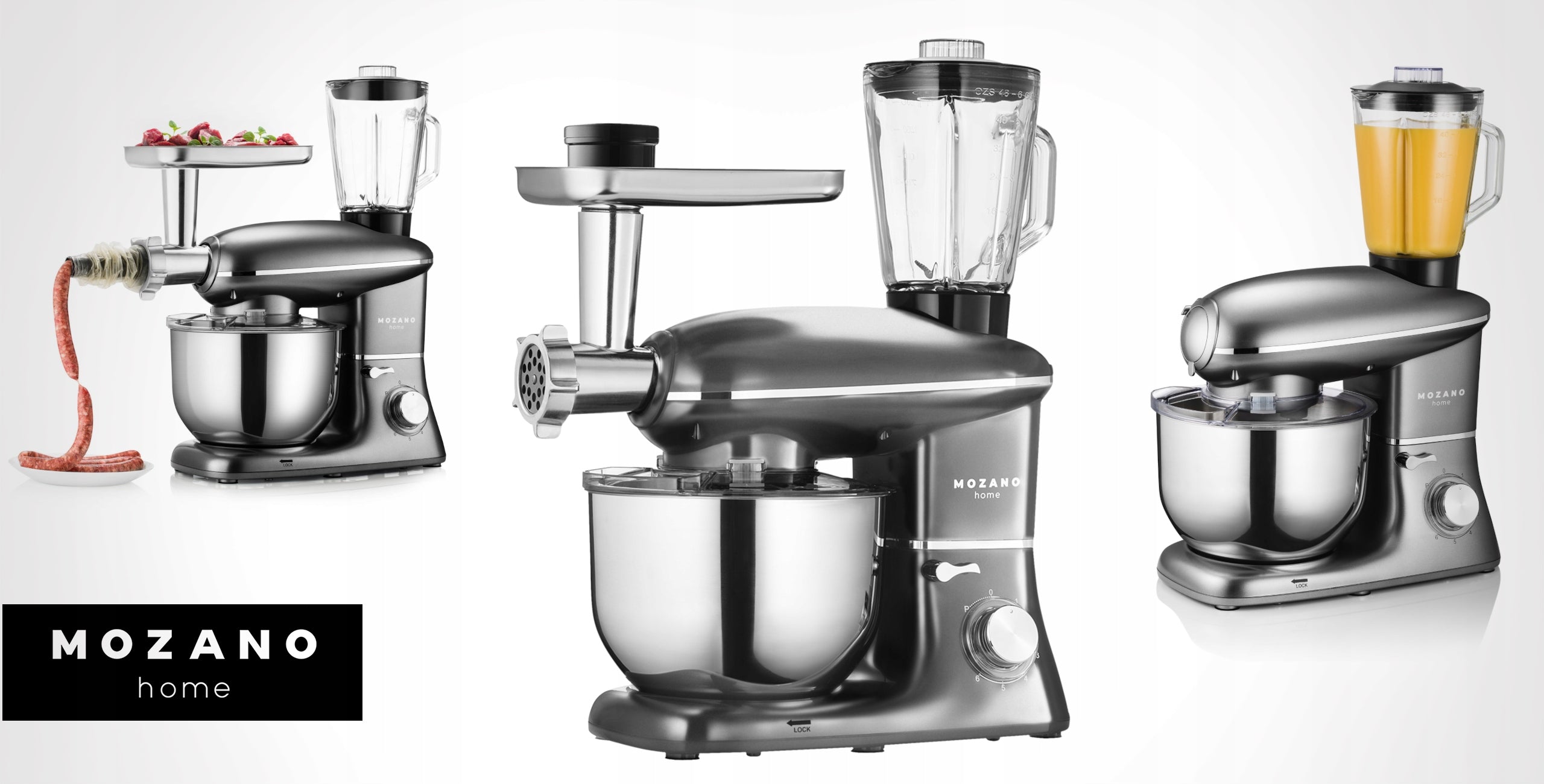 PLANETARY ROBOT KITCHEN BLENDER MIXER LARGE SET 6in1 BOWL 6,2L QUIET Brand Mozano