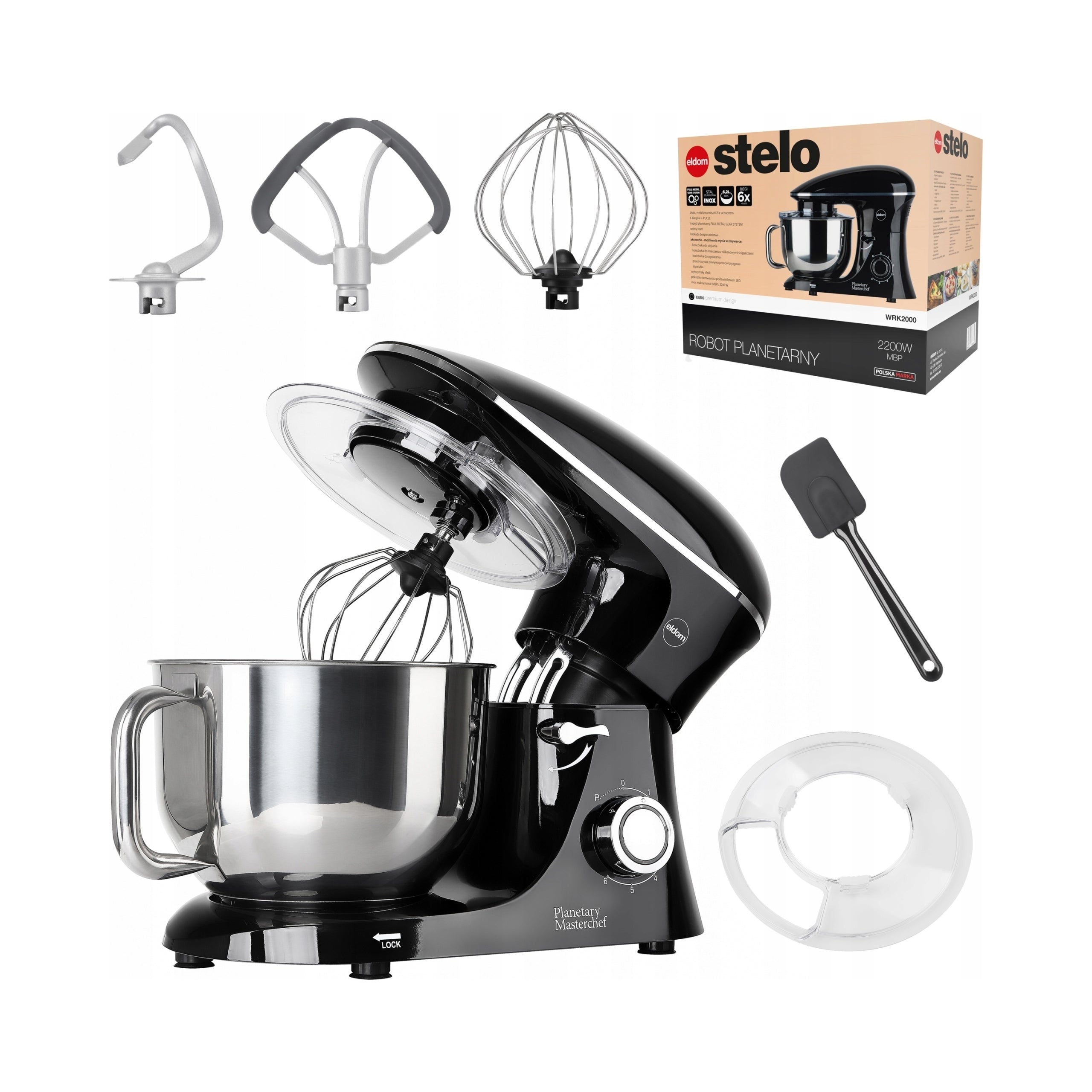 PLANETARY ROBOT KITCHEN MIXER 3 MIXER BOWL 6.2L POWERFUL 2200W WRK2000