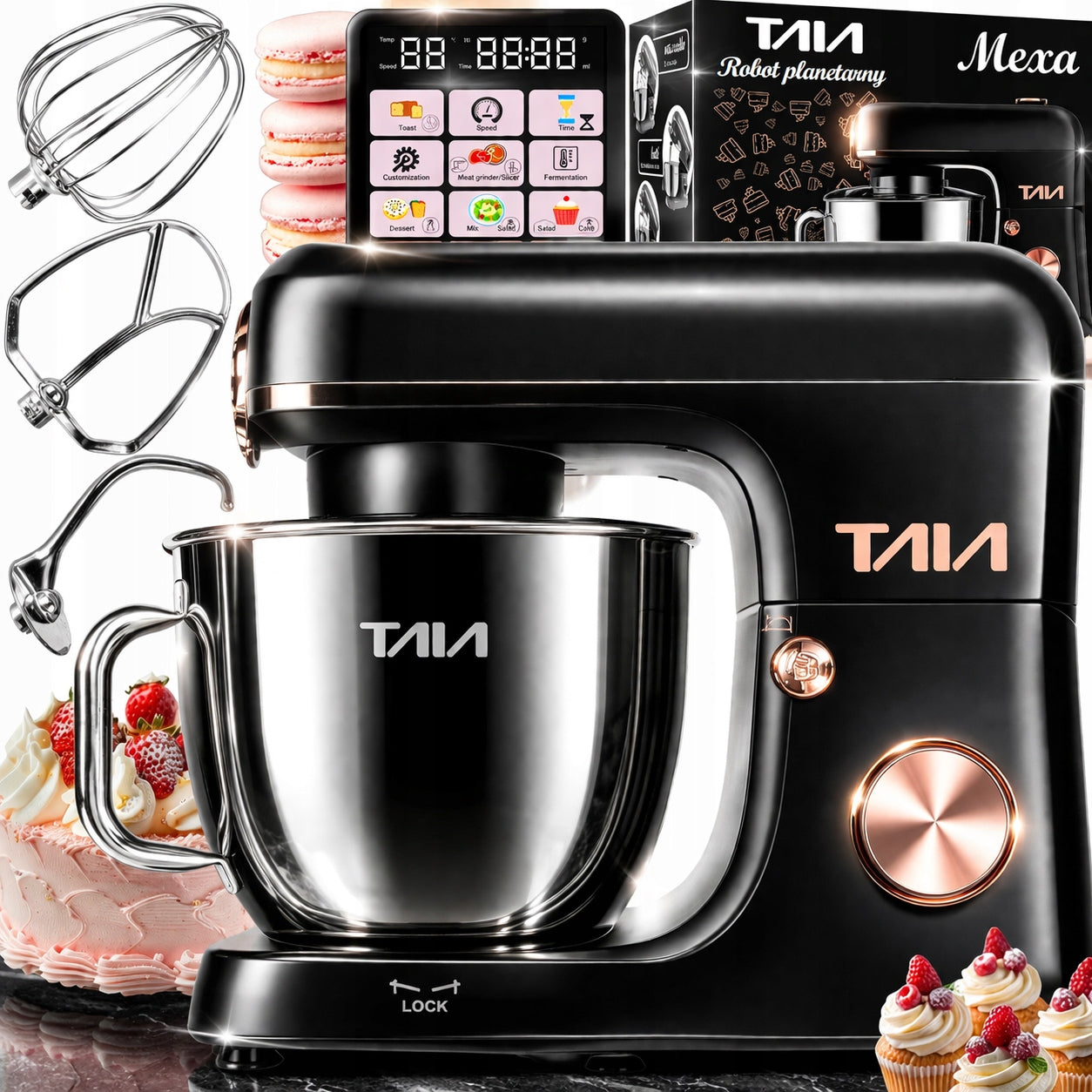 PLANETARY ROBOT TAIA KITCHEN MEXA 2000W BOWL 6,5L LED DISPLAY SET