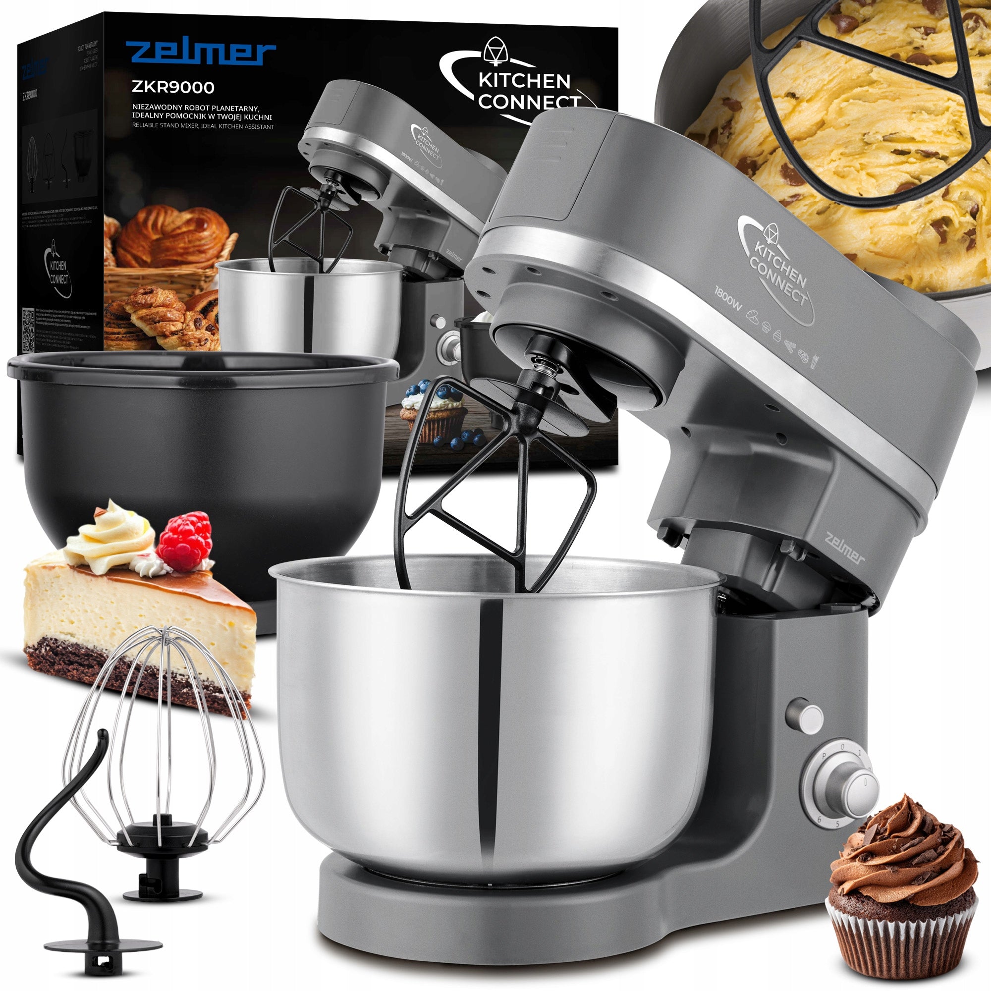PLANETARY ROBOT ZELMER MULTIFUNCTIONAL 3 TIPS 2 BOWLS 1800W POWERFUL
