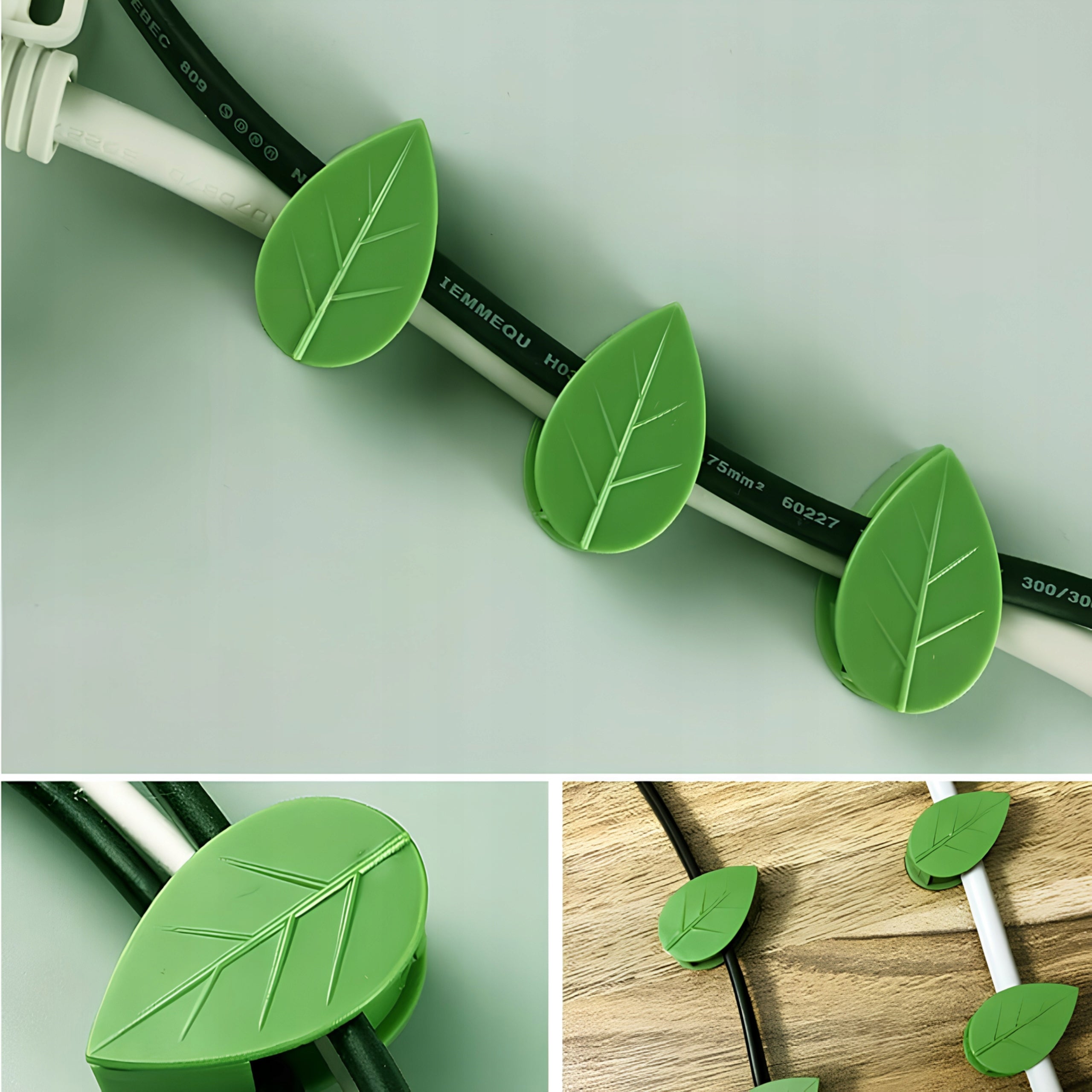 PLANT CLIPS CLIMBING CLASP CABLE HOLDERS SELF ADHESIVE 25 PCS Color green