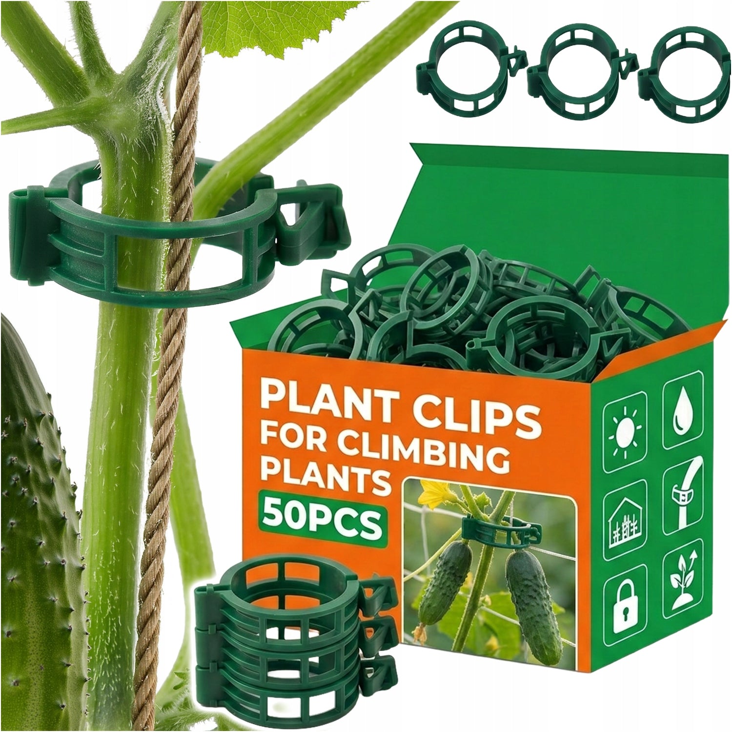 PLANT CLIPS STEM CLASP CLIPS ATTACHMENTS TOMATO SHOOTS 50PCS
