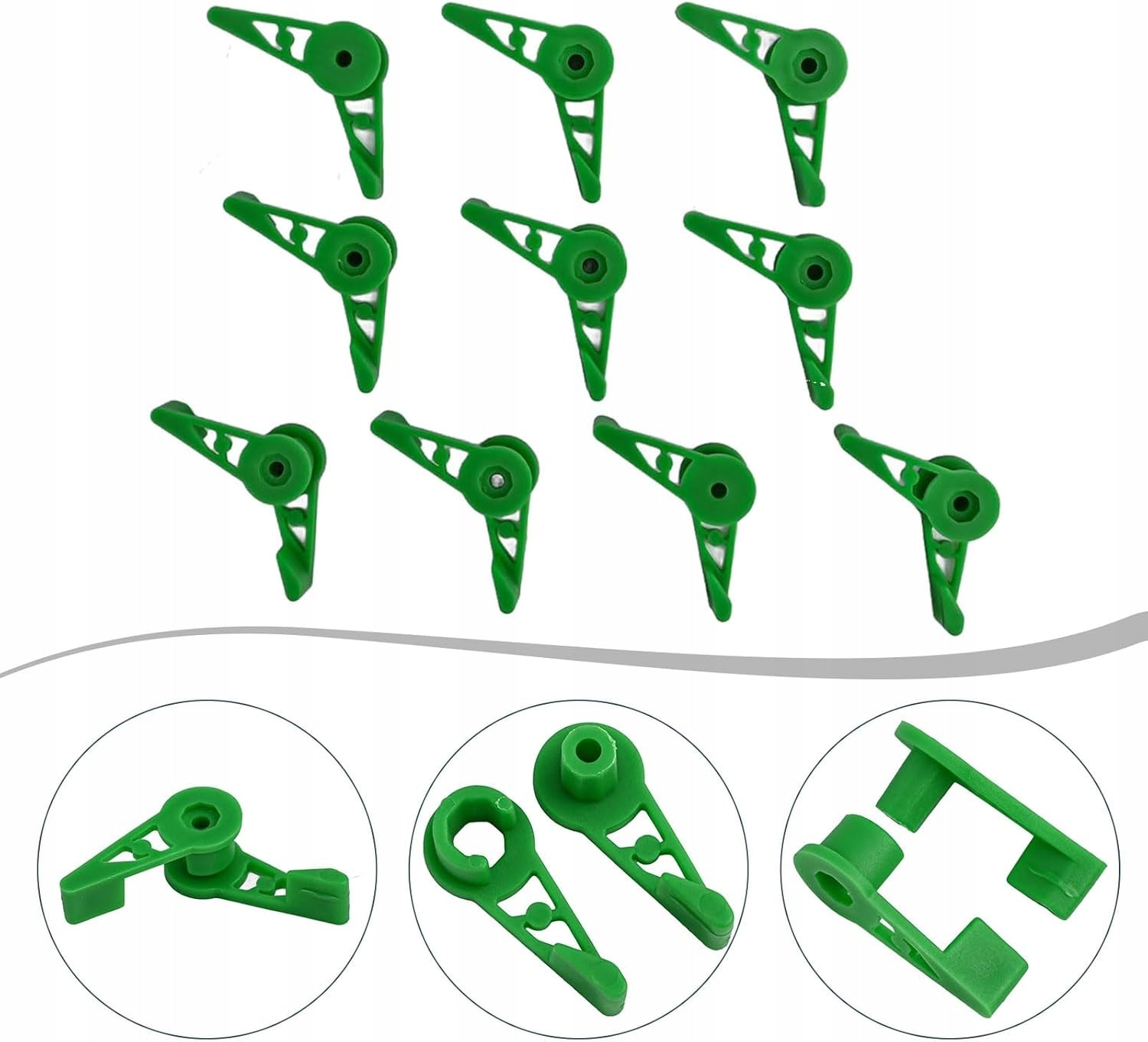 PLANT CLIPS Set of 60 Pcs For Stem Shoots Garden Fastening Color green