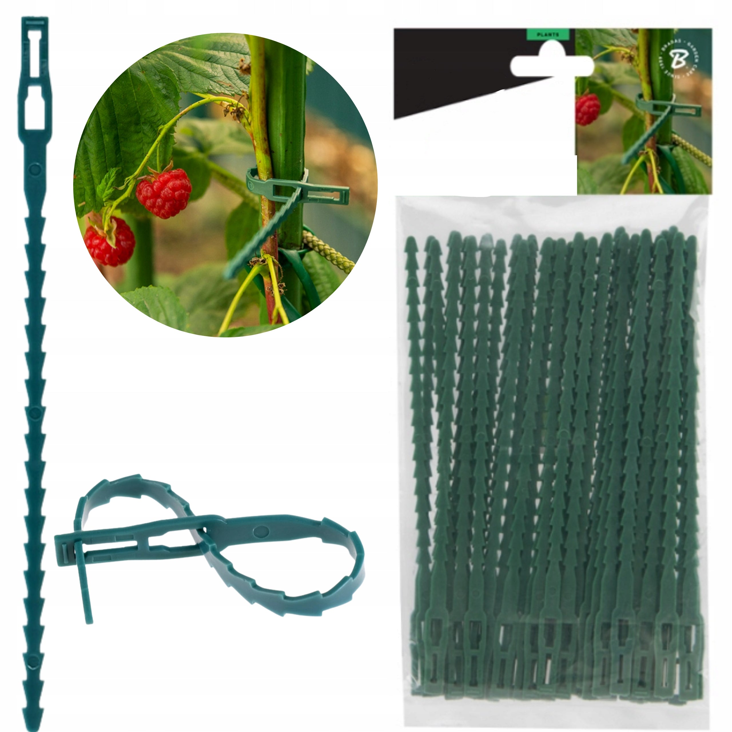 PLANT FASTENING BANDS CLIPS 170mm 50 PCS FLEXIBLE GARDEN