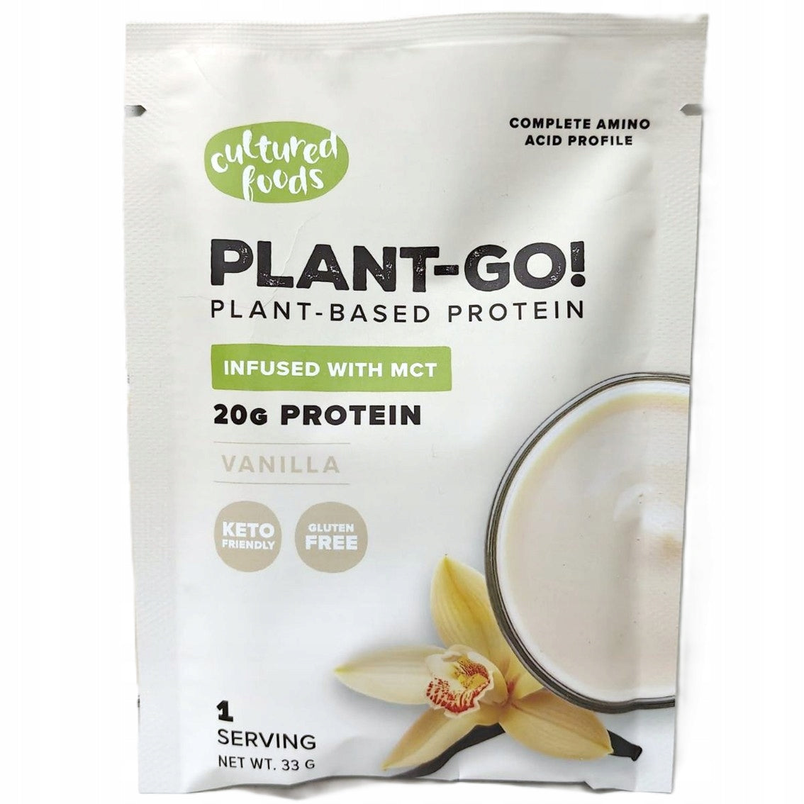 PLANT-GO! Vanilla flavoured vegetable protein with the addition of MCT 33g