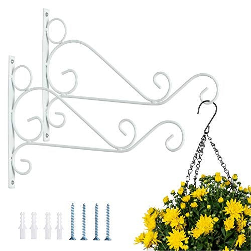 PLANT HANGING BRACKETS WHITE METAL 30 CM SET OF 2 Brand no brand