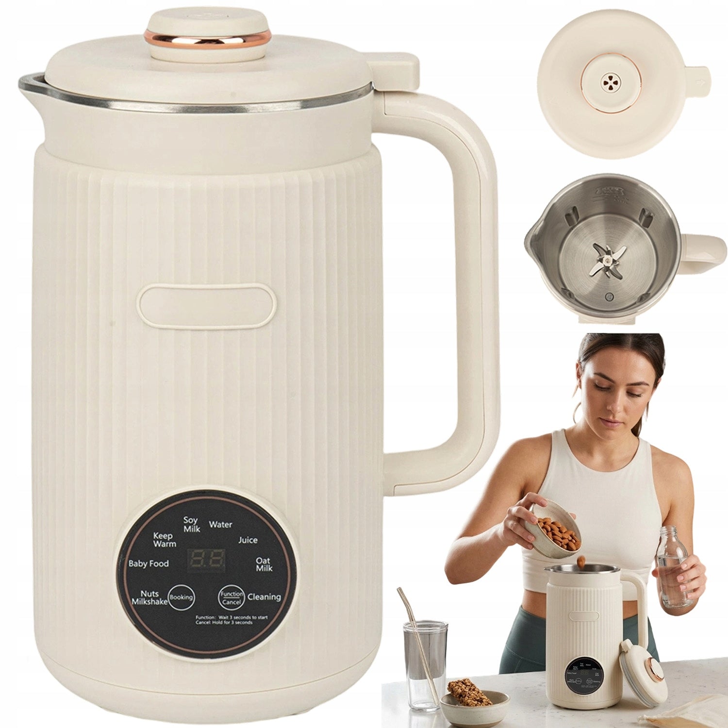 PLANT MILK MACHINE 1,2L LARGE CAPACITY 1-12H TIMER BLENDER 800W