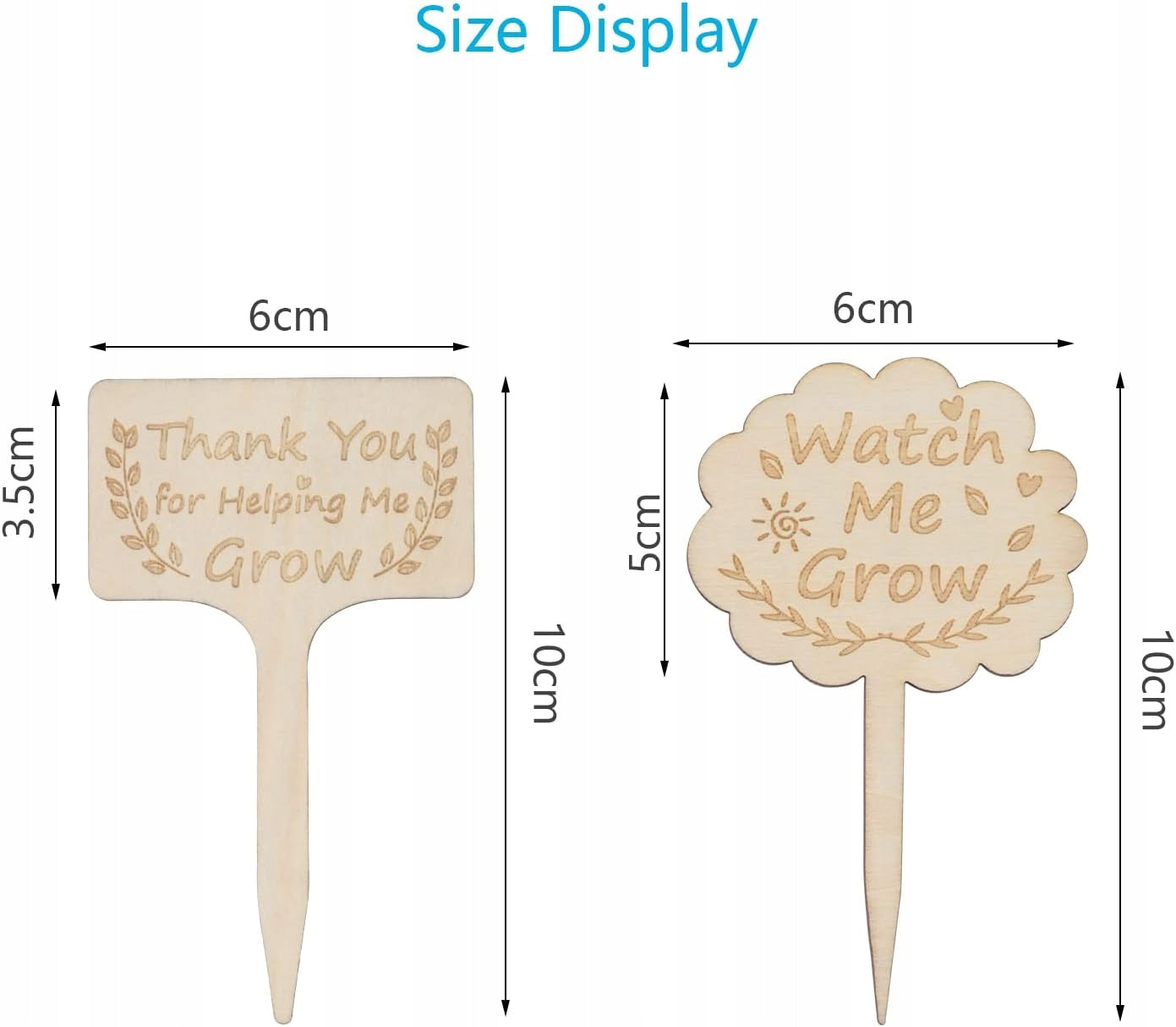 PLANT PLATES WOODEN GARDEN MARKERS WITH INSCRIPTIONS SET OF 30PCS Product height 10 cm