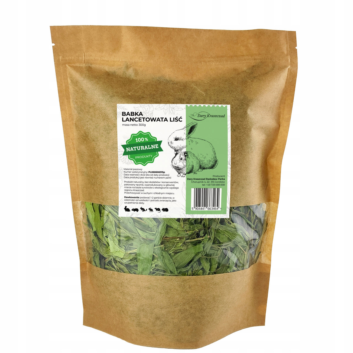 PLANTAIN FOR RABBIT RODENT LEAF PLANTAIN DELICACY LARGE XXL 300G Packaging status original