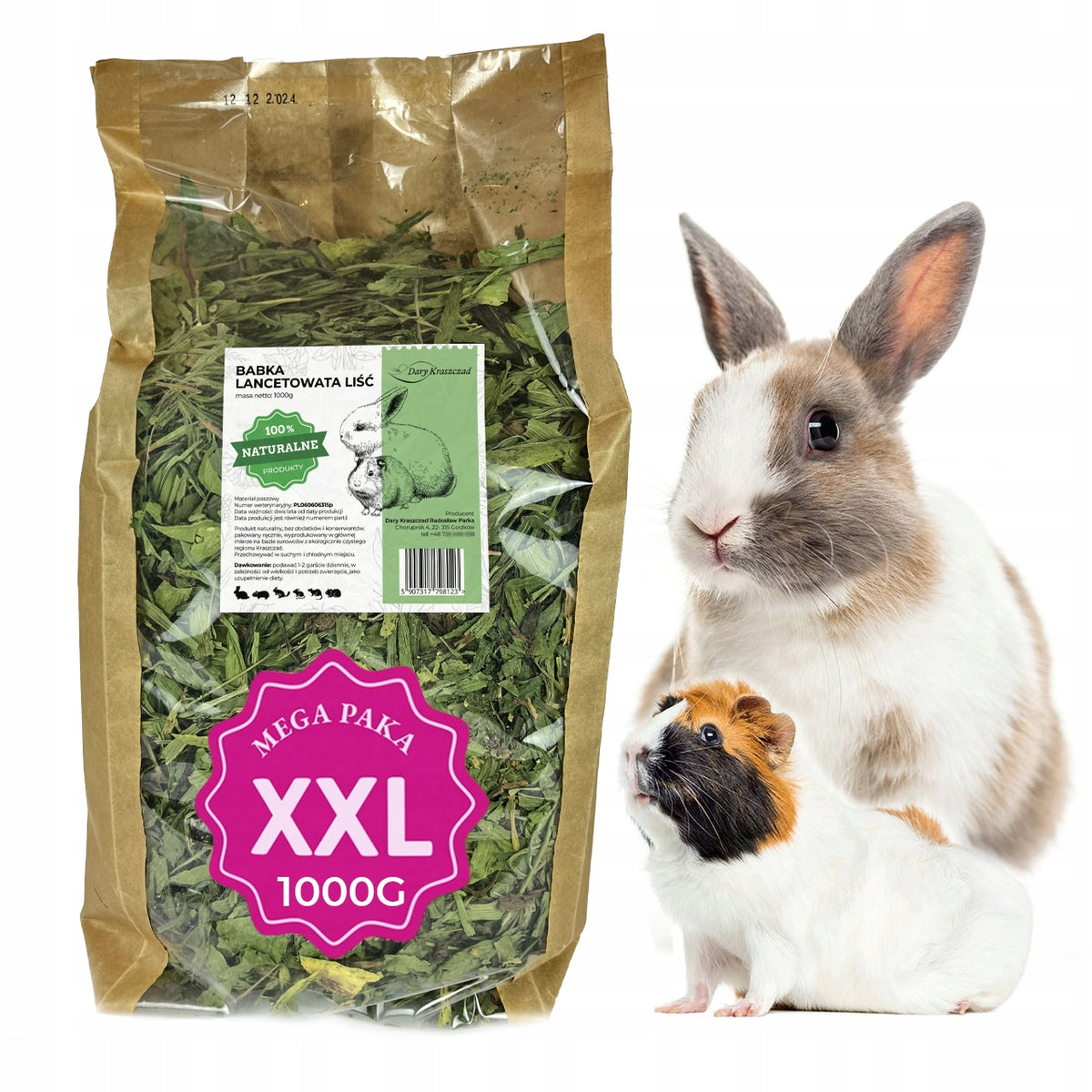 PLANTAIN LANCEOLATE HERBS FOR RABBIT RODENT 1 kg DELICACY MEGA PAKA 1000G