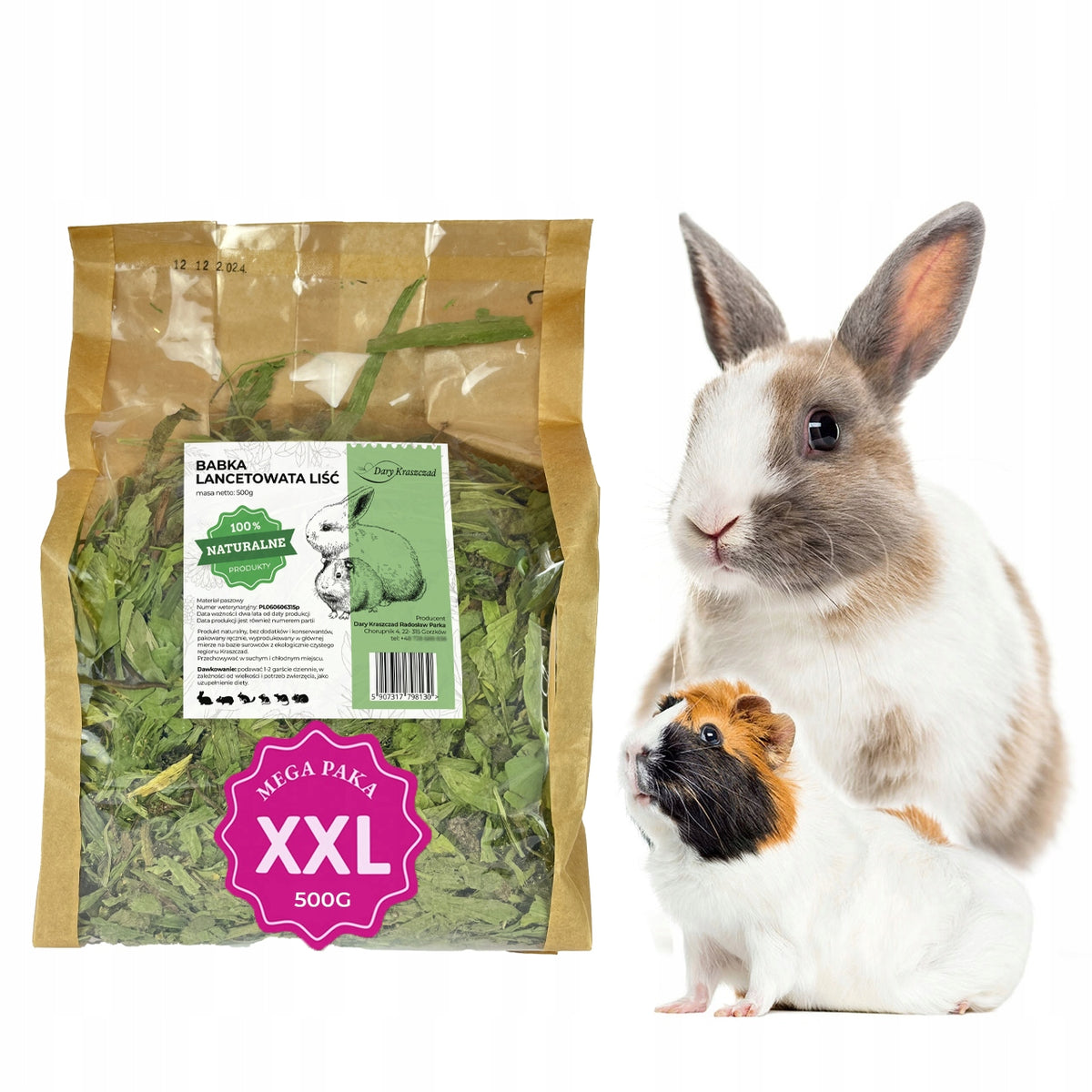 PLANTAIN LANCEOLATE HERBS FOR RABBIT RODENT LEAF DELICACY LARGE XXL 500G