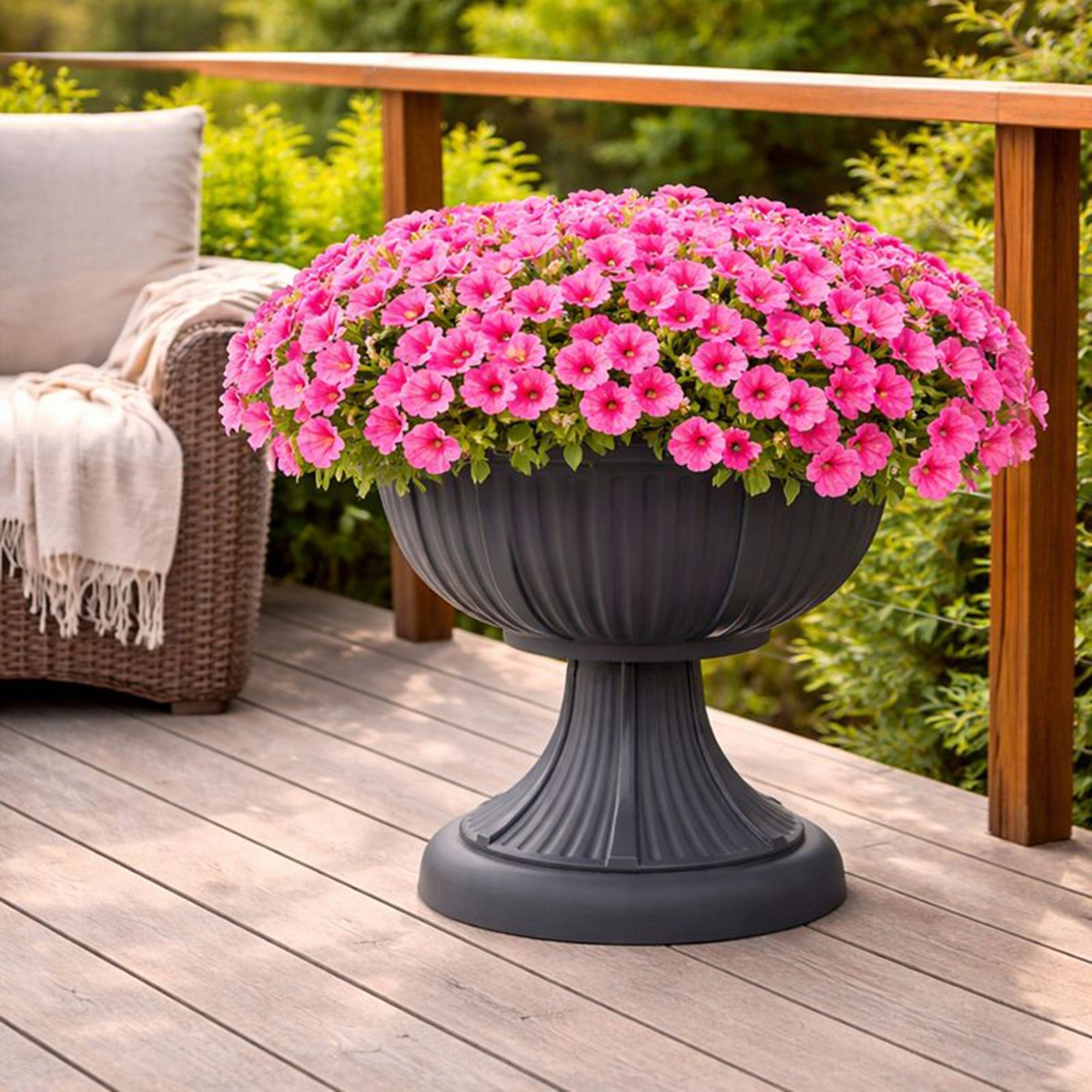 PLANTER COVER ON LEG GAZON 31CM GRAPHITE ANTHRACITE SOLID DURABLE Color gray
