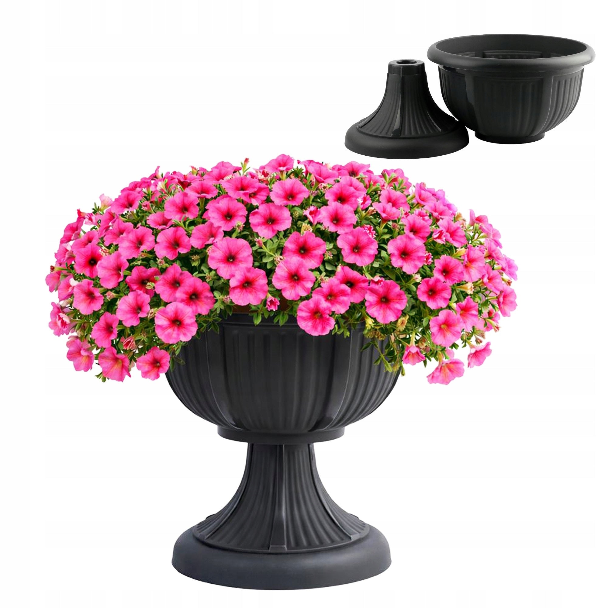 PLANTER COVER ON LEG GAZON 31CM GRAPHITE ANTHRACITE SOLID DURABLE