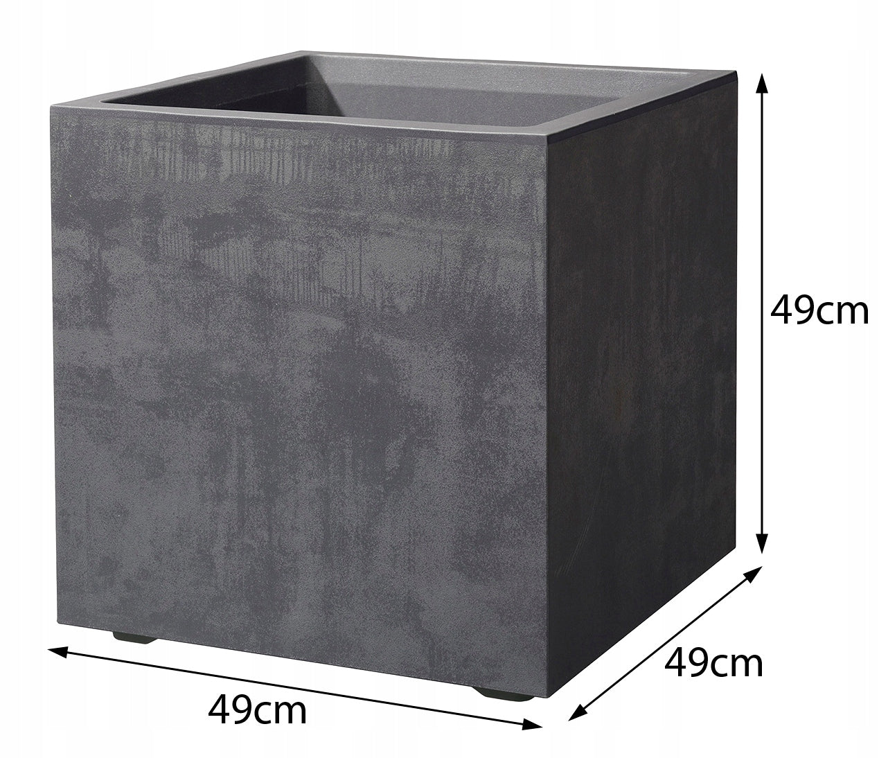 PLANTER DEROMA MILLENNIUM ON WHEELS LARGE FLOWER POT SQUARE ANTHRACITE 49cm Manufacturer code 9DF34AZA
