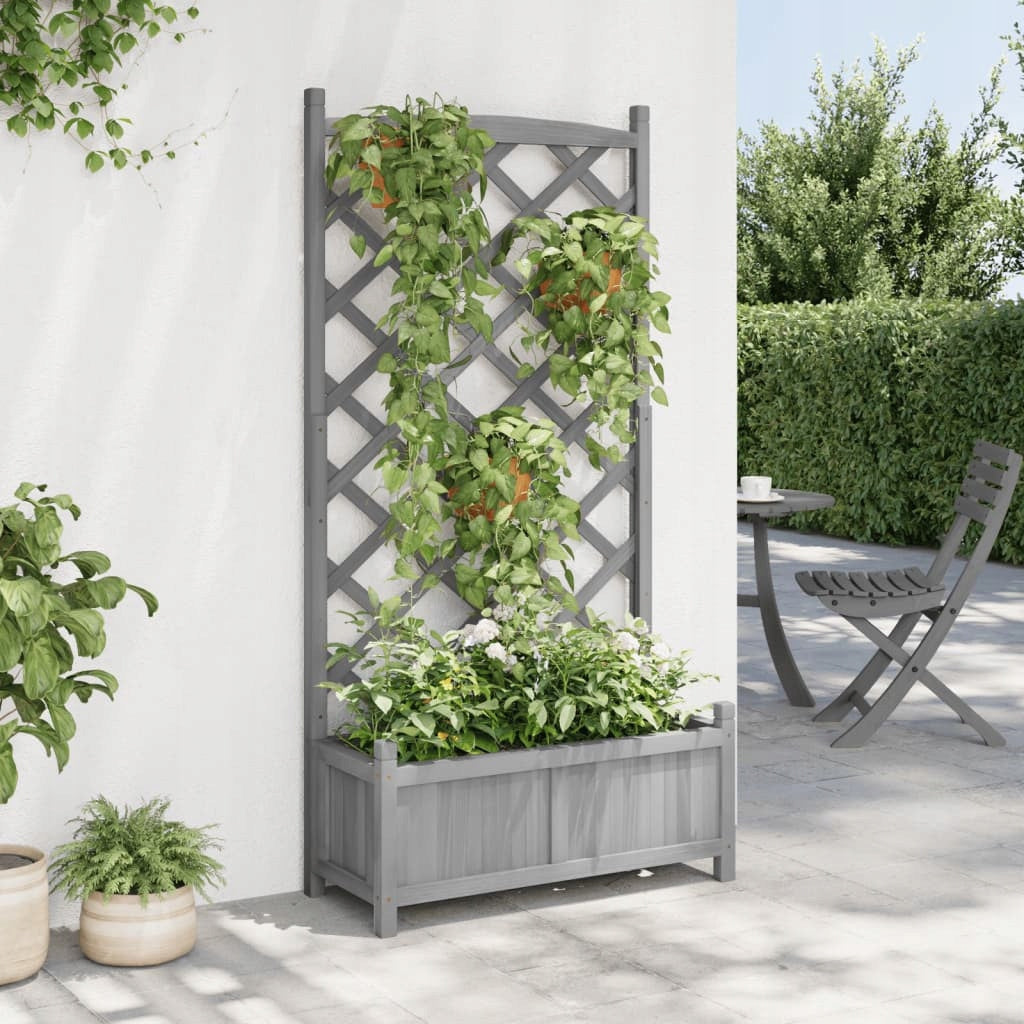 PLANTER GARDEN POT FLOWERBED CHEST WITH PERGOLA GRILLE Brand VMP