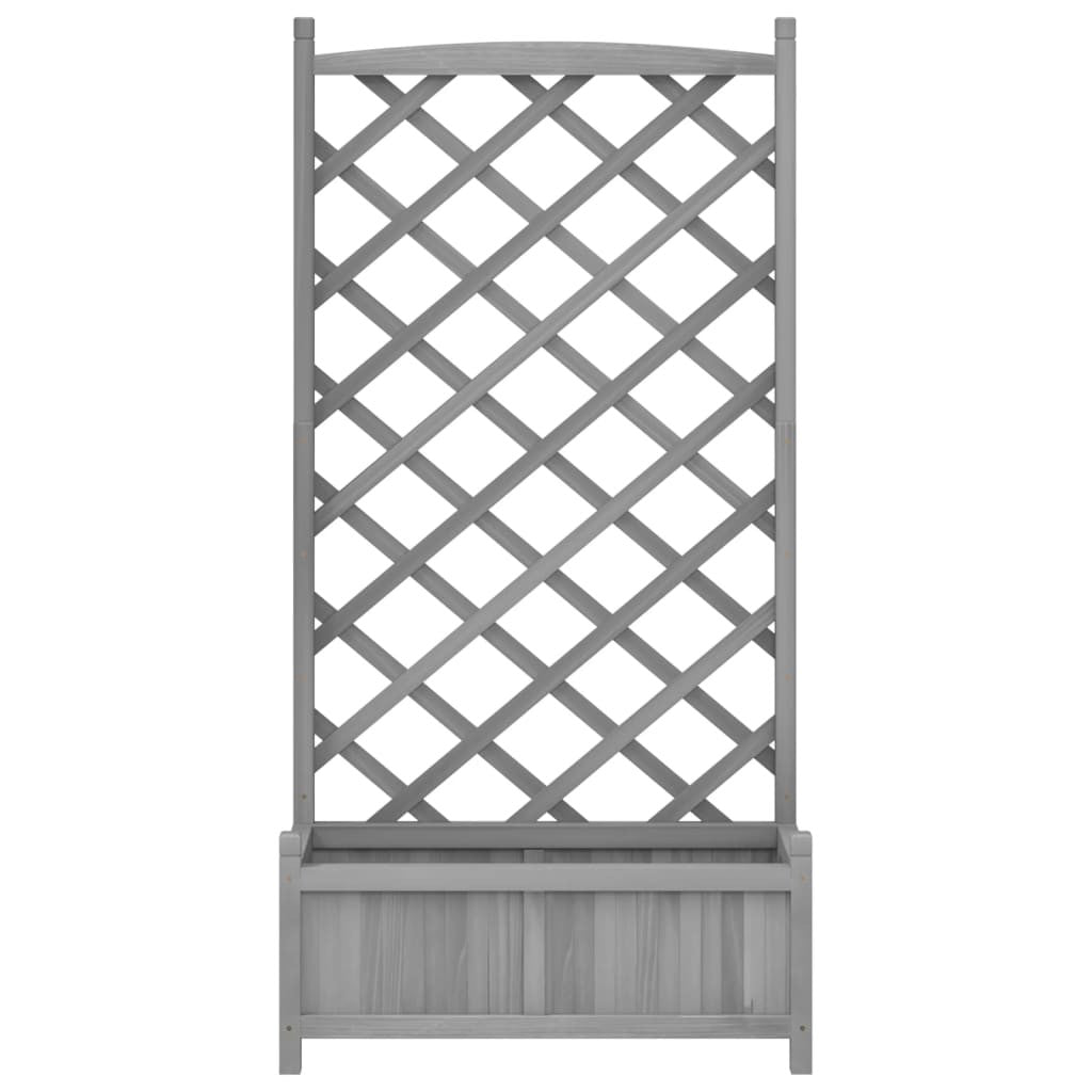 PLANTER GARDEN POT FLOWERBED CHEST WITH PERGOLA GRILLE Color gray