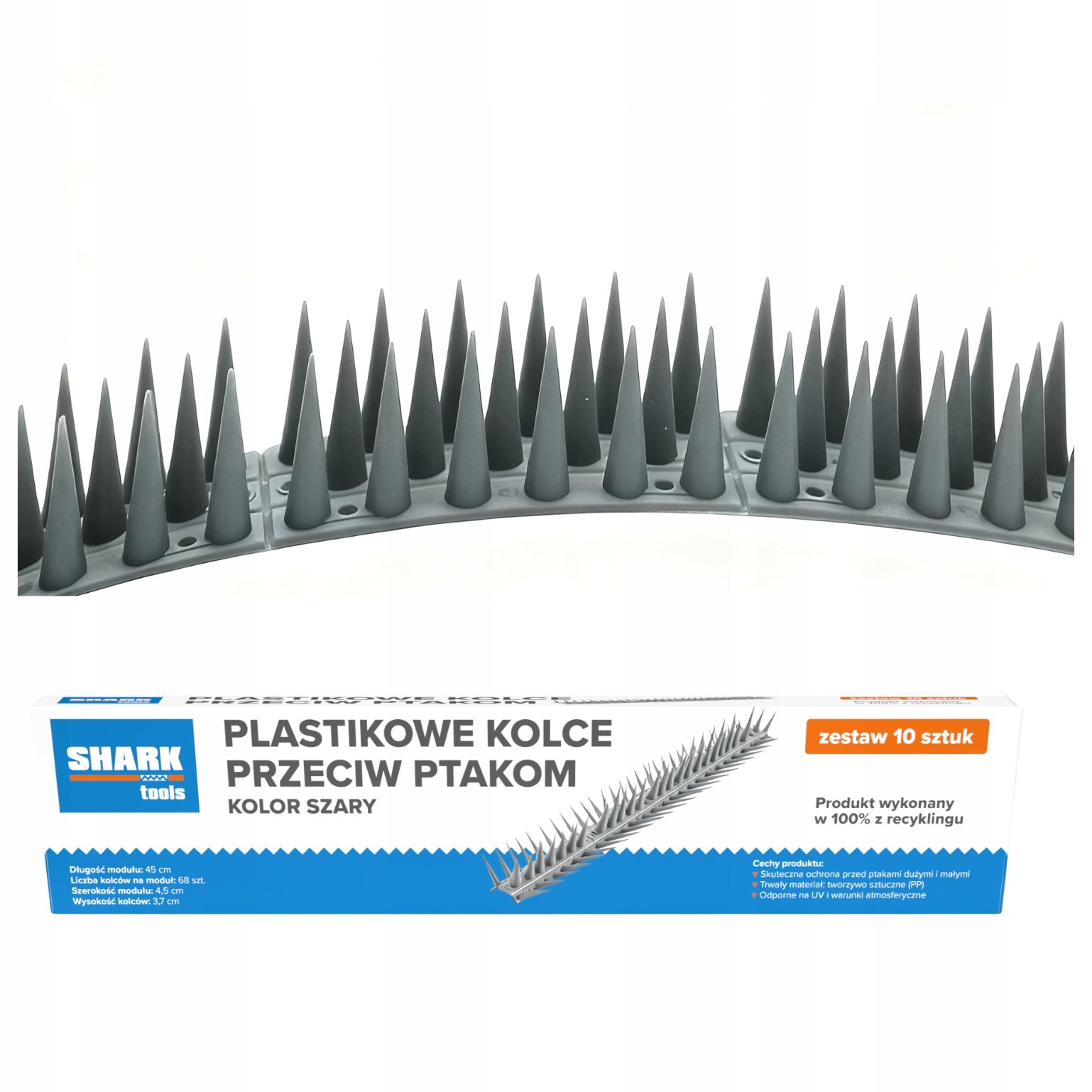 PLASTIC BIRD SPIKES x10 ANTI-BIRD STRIP GREY ANTHRACITE Strong Packaging status original