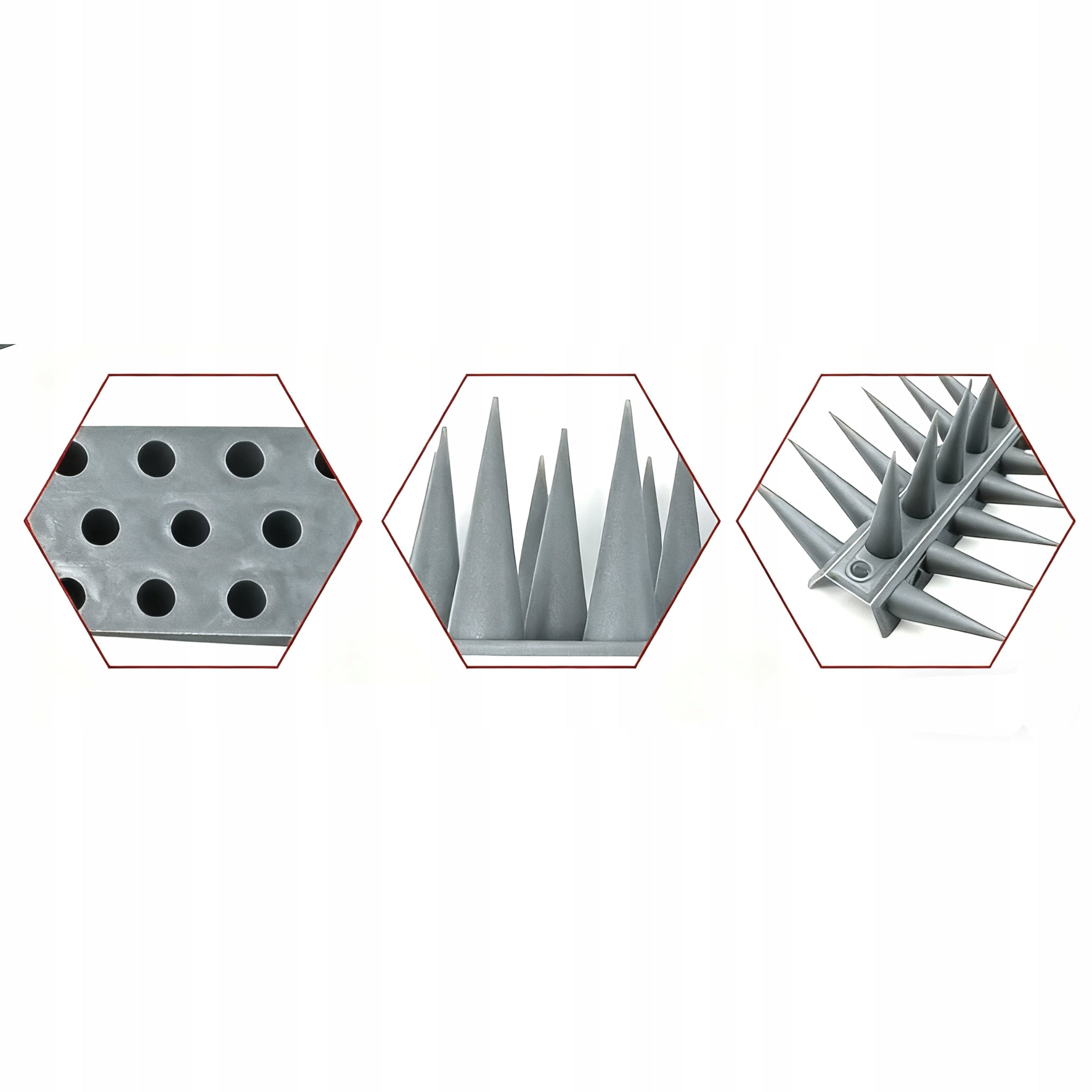 PLASTIC BIRD SPIKES x10 ANTI-BIRD STRIP GREY ANTHRACITE Strong Use Against birds