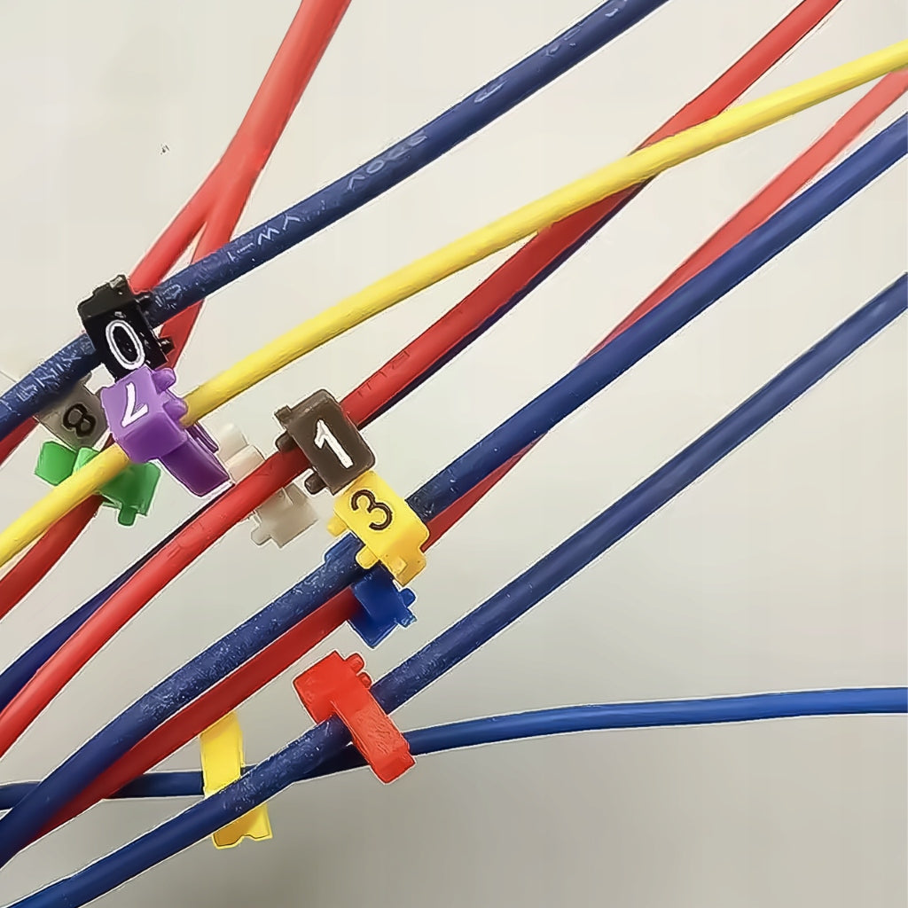 PLASTIC COLORED CABLE MARKERS 0-9 - 2.5mm² (100 pcs) Brand 4Makers