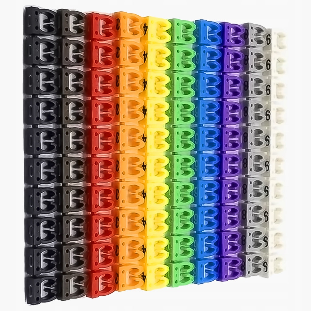 PLASTIC COLORED CABLE MARKERS 0-9 - 2.5mm² (100 pcs) Manufacturer code 4M50043
