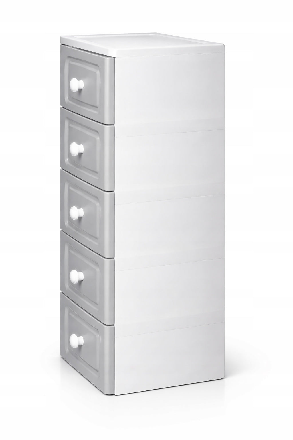 PLASTIC CONTAINER BOOKCASE TOY BASKET DRAWER CABINET 5 SHELVES GREY Capacity 150 l