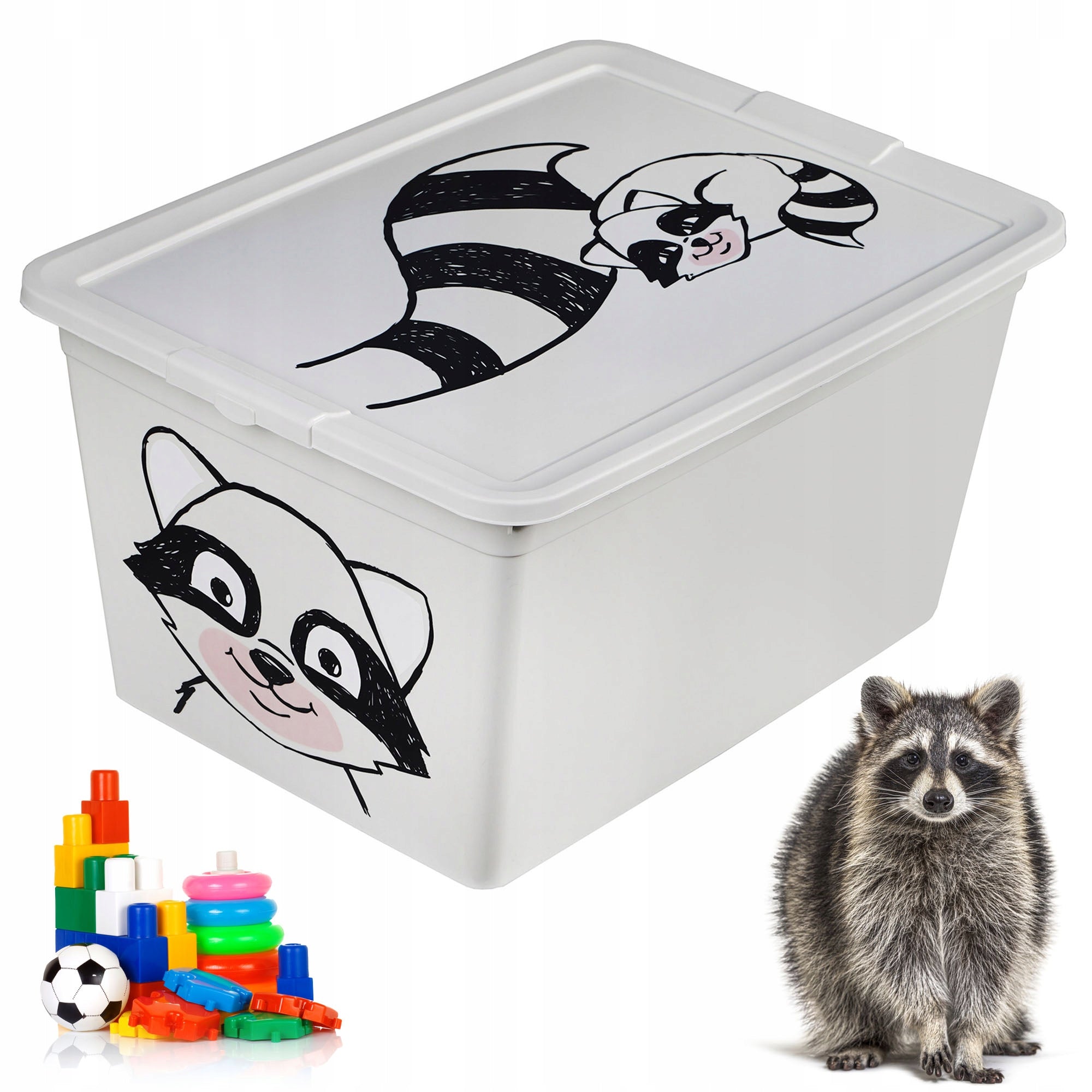 PLASTIC CONTAINER FOR TOYS 30 L CHEST WITH LID FOR CHILD'S ROOM