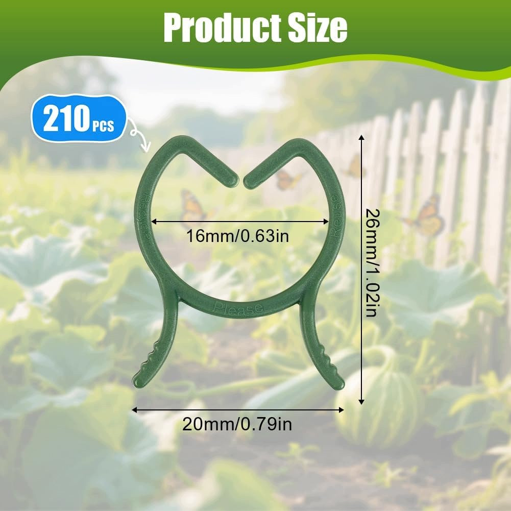 PLASTIC GARDEN CLIPS 210PCS GREEN SIZE M SUPPORTING STEMS Brand no brand