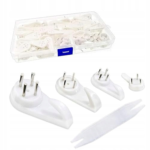 PLASTIC PHOTO FRAME HOOKS WITHOUT TRACE SET OF 70 PIECES wooden